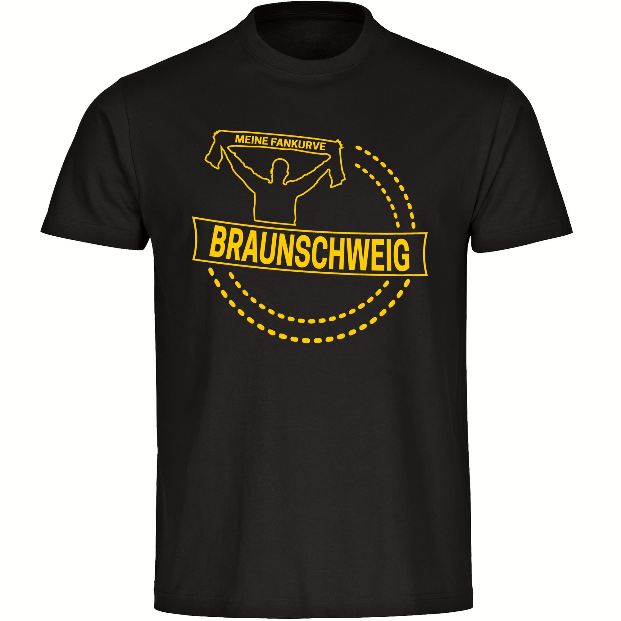 multifanshop Herren T-Shirt - Braunschweig - Meine Fankurve - Druck gelb - M&auml;nner - Bild 1