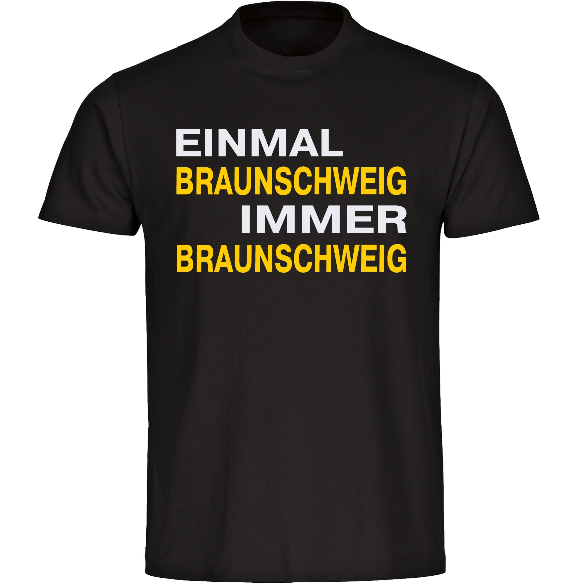 multifanshop Herren T-Shirt - Braunschweig - Einmal Immer - Druck gelb - M&auml;nner - Bild 1
