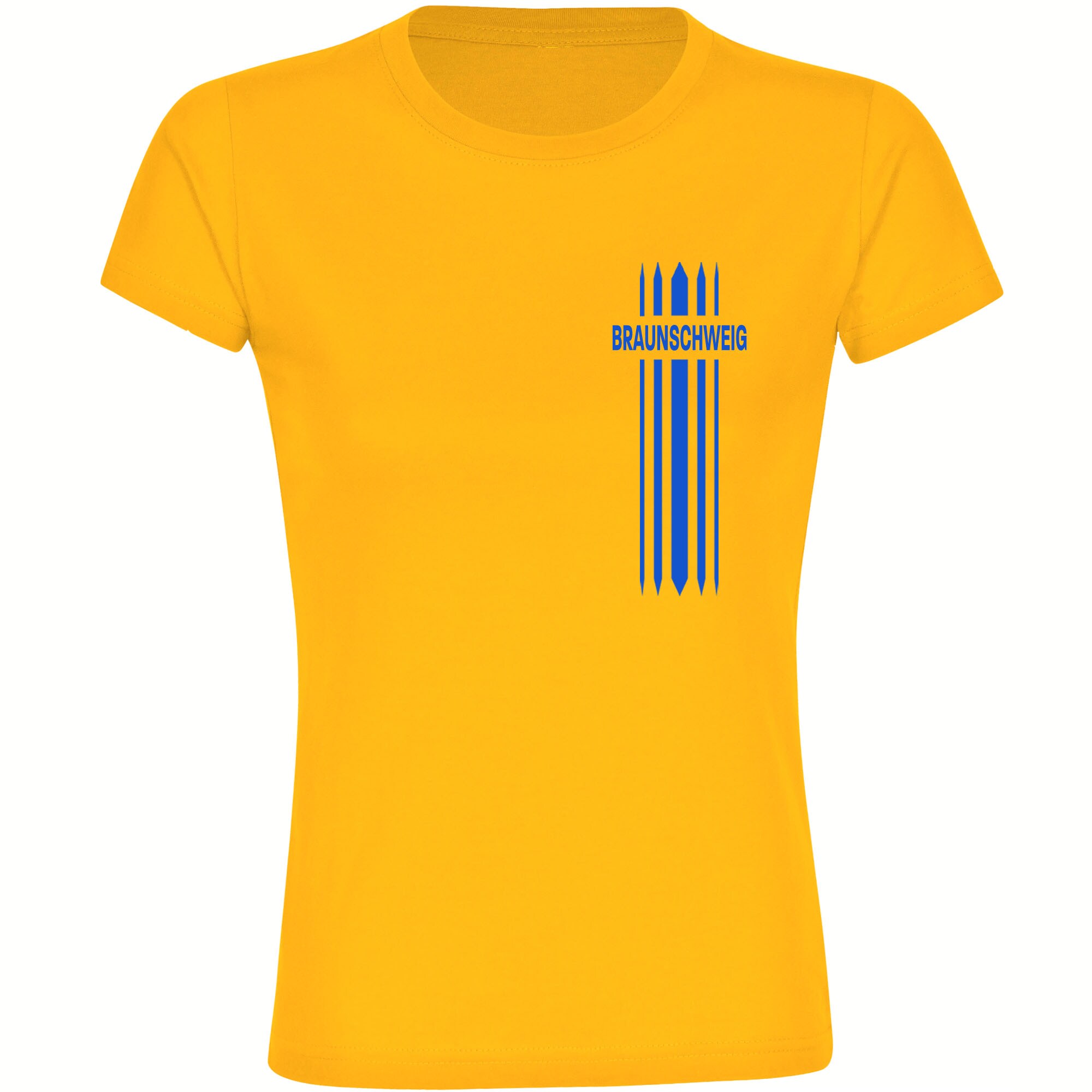 multifanshop Damen T-Shirt - Braunschweig - Streifen - Druck blau - Frauen - Bild 1