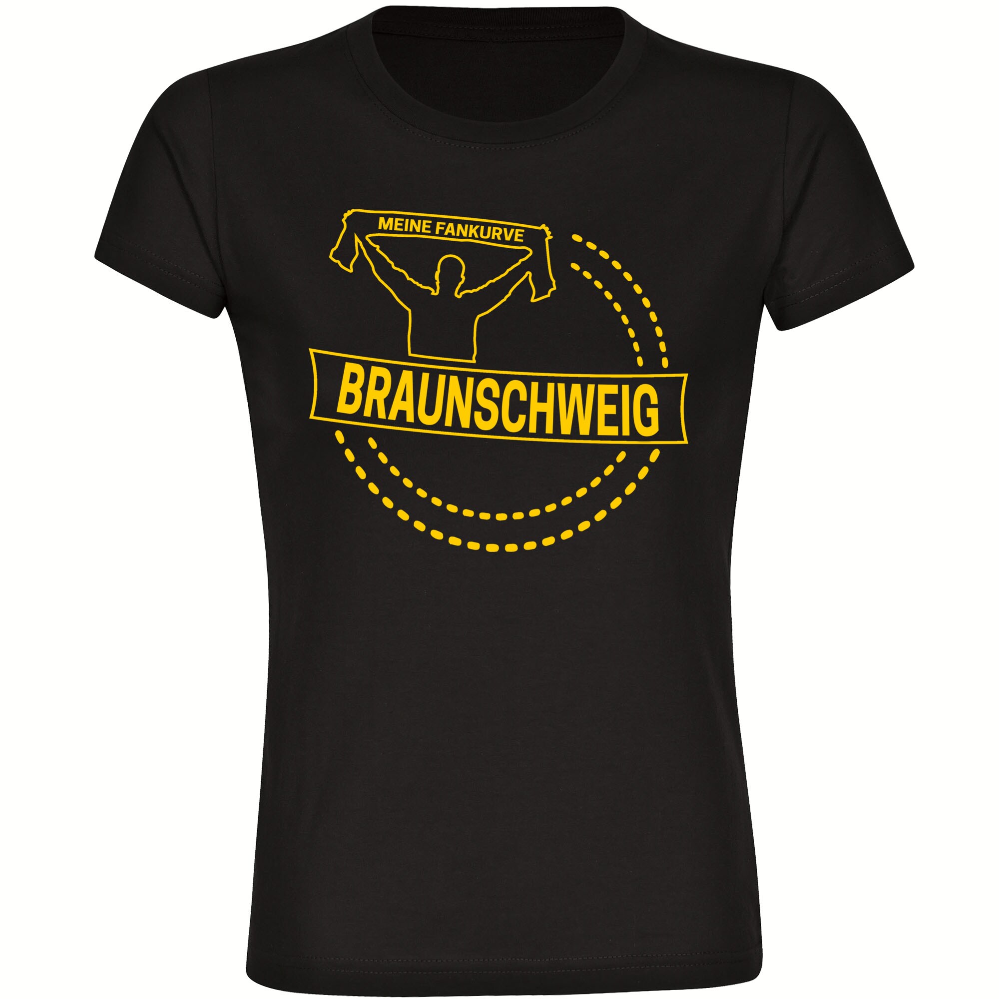 multifanshop Damen T-Shirt - Braunschweig - Meine Fankurve - Druck gelb - Frauen - Bild 1