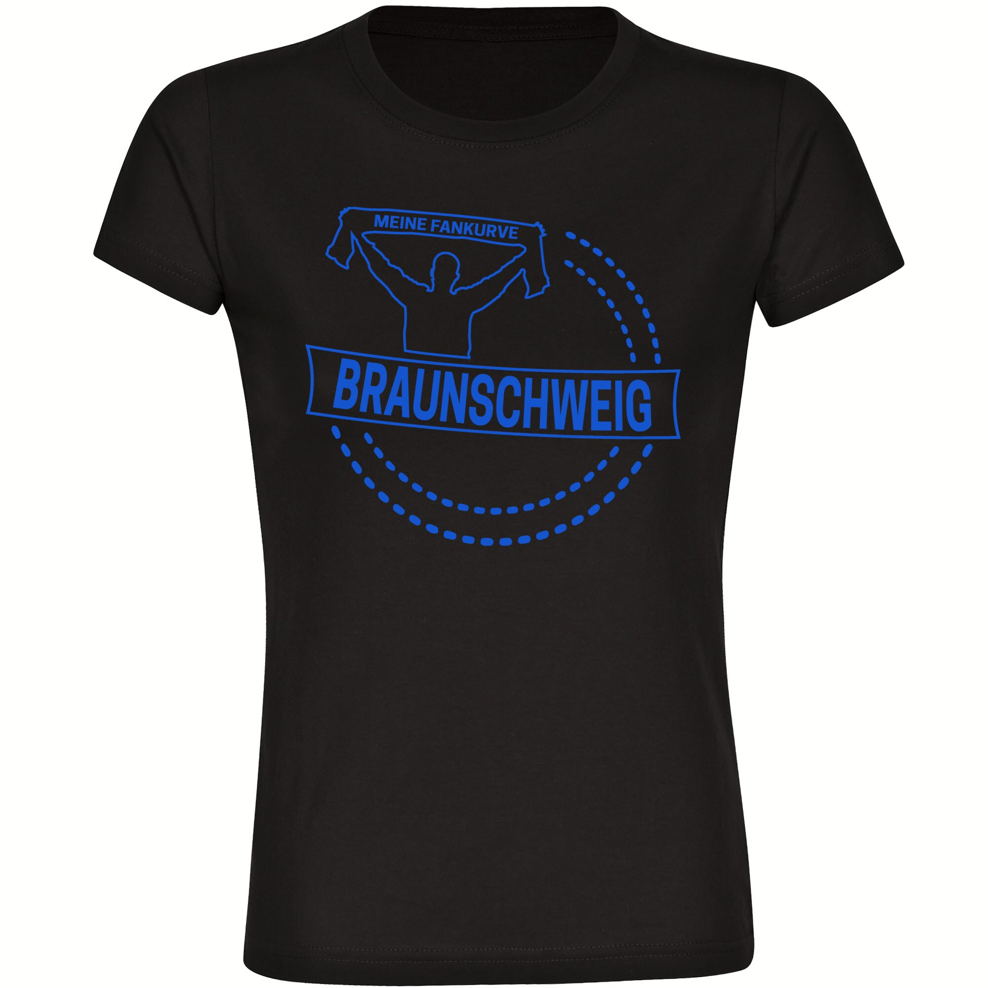 multifanshop Damen T-Shirt - Braunschweig - Meine Fankurve - Druck blau - Frauen - Bild 1