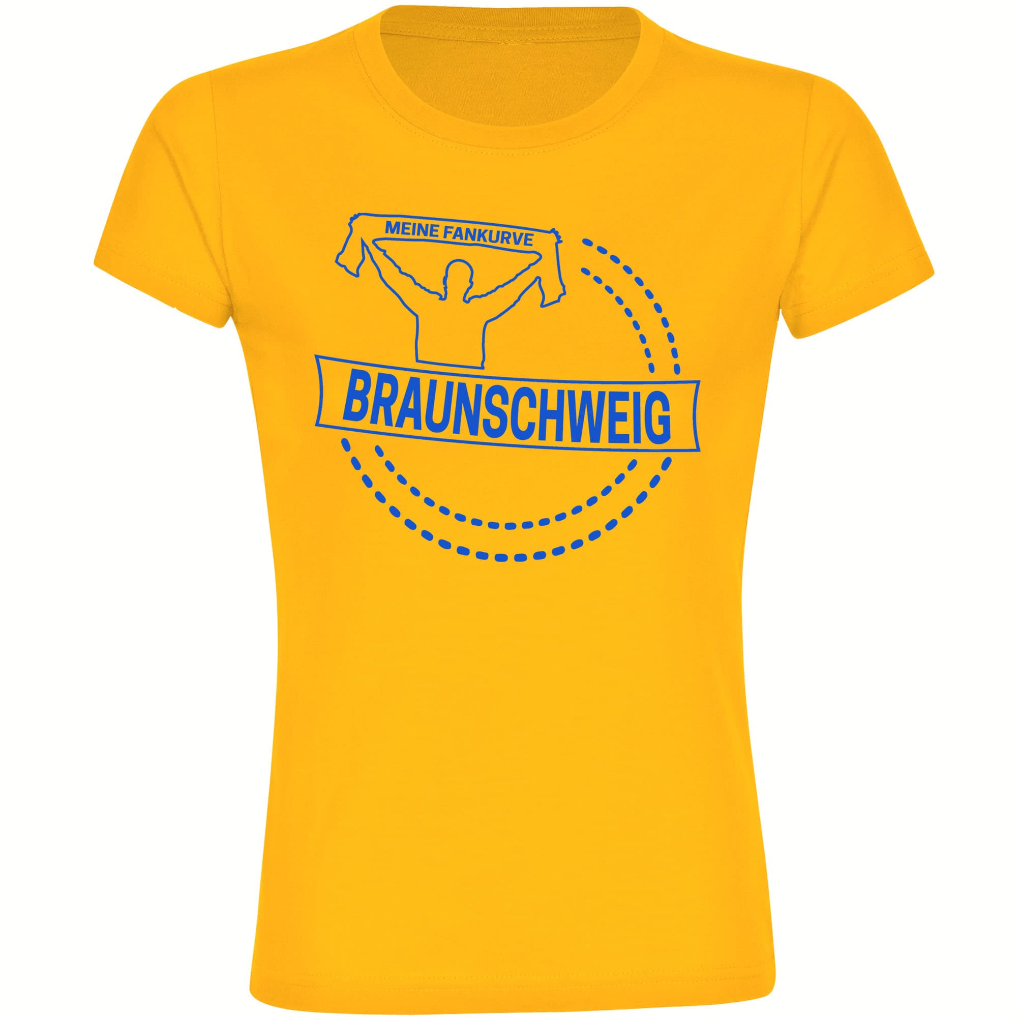 multifanshop Damen T-Shirt - Braunschweig - Meine Fankurve - Druck blau - Frauen - Bild 1
