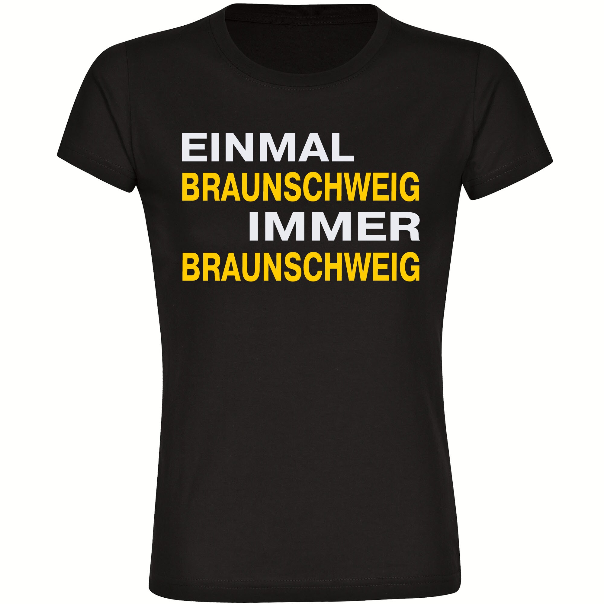 multifanshop Damen T-Shirt - Braunschweig - Einmal Immer - Druck gelb - Frauen - Bild 1