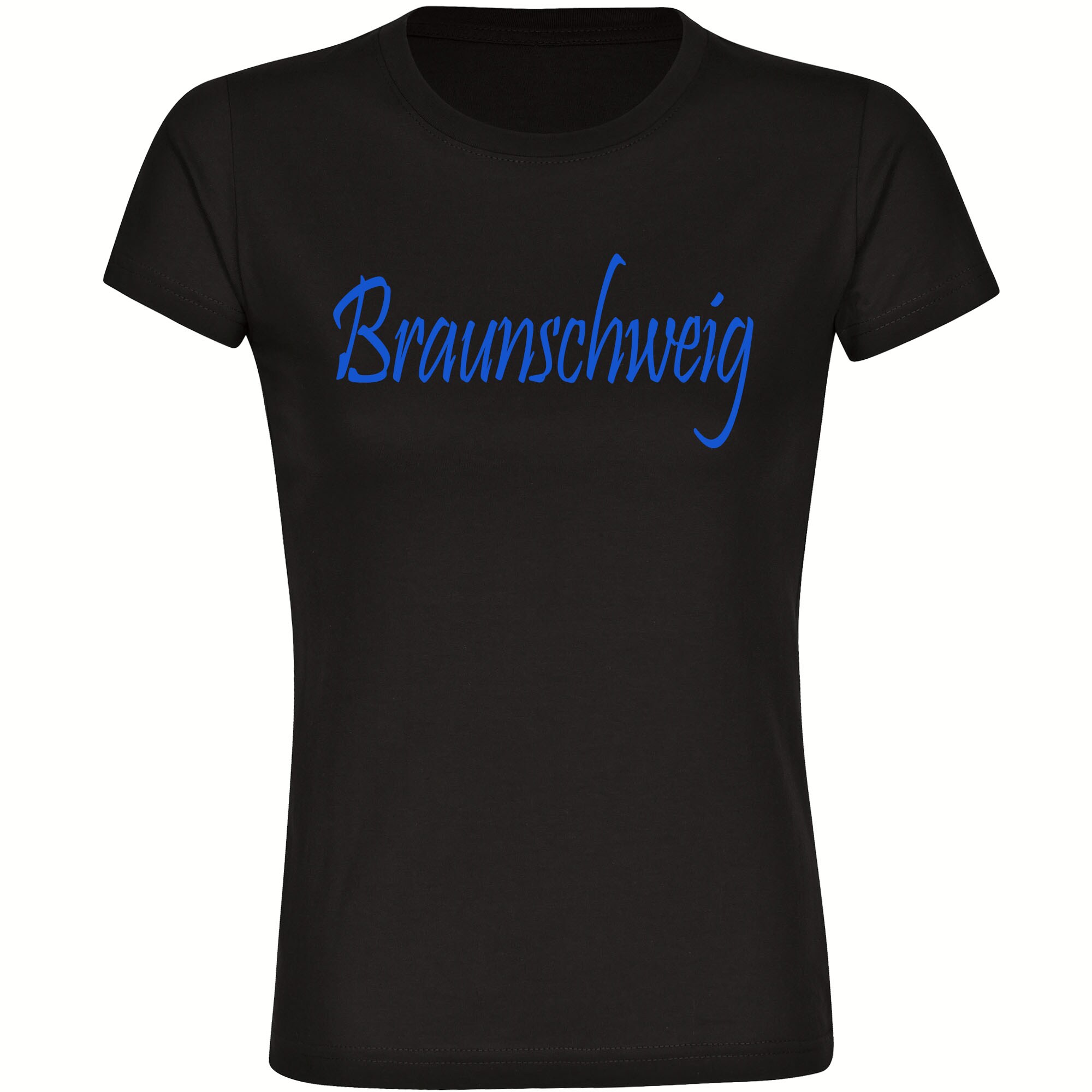 multifanshop Damen T-Shirt - Braunschweig - Schriftzug - Druck blau - Frauen - Bild 1