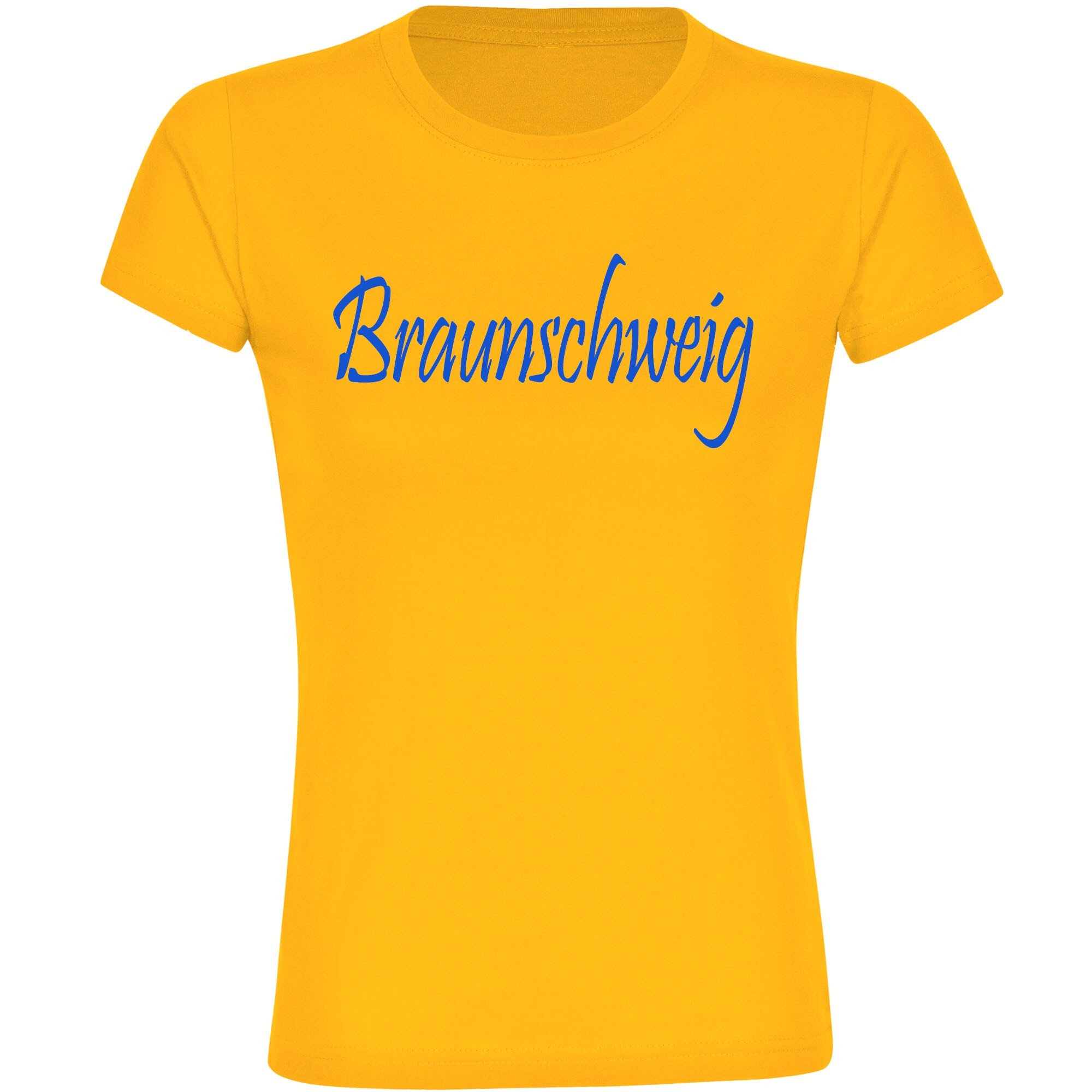 multifanshop Damen T-Shirt - Braunschweig - Schriftzug - Druck blau - Frauen - Bild 1