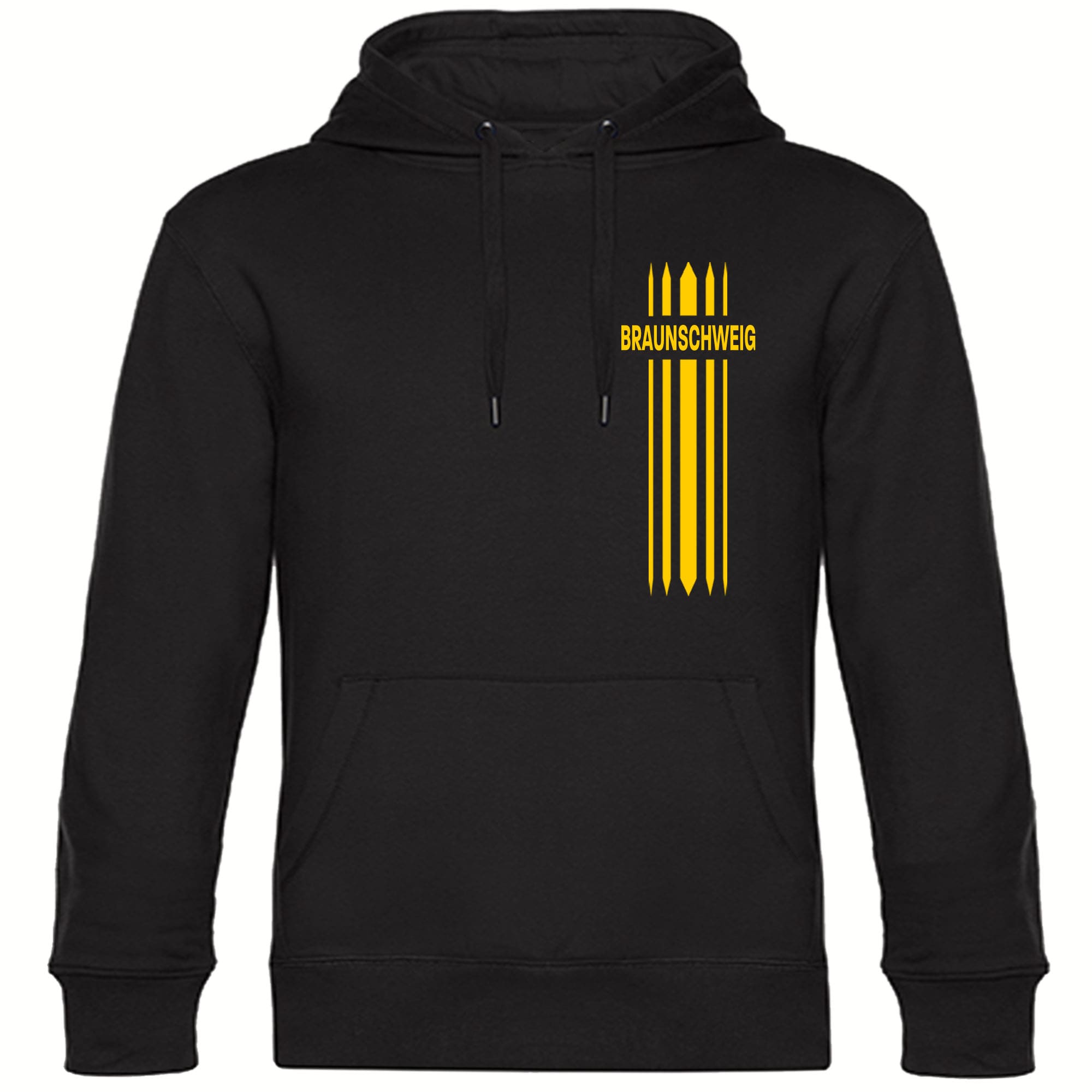 multifanshop Kapuzen Sweatshirt - Braunschweig - Streifen - Druck gelb - Hoodie - Bild 1