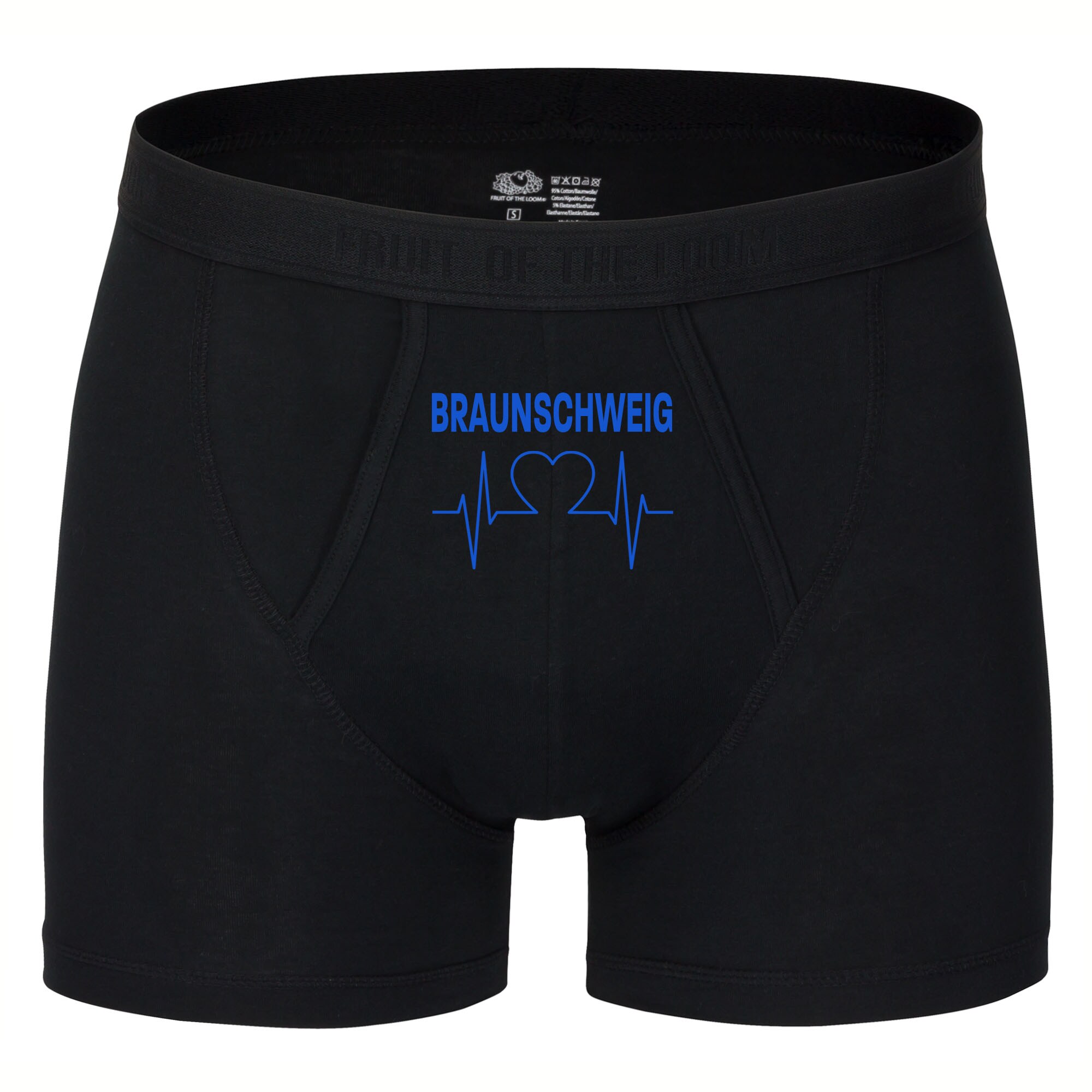 multifanshop Herren Boxer Short - Braunschweig - Herzschlag - Druck blau - Unterw&auml;sche - Bild 1