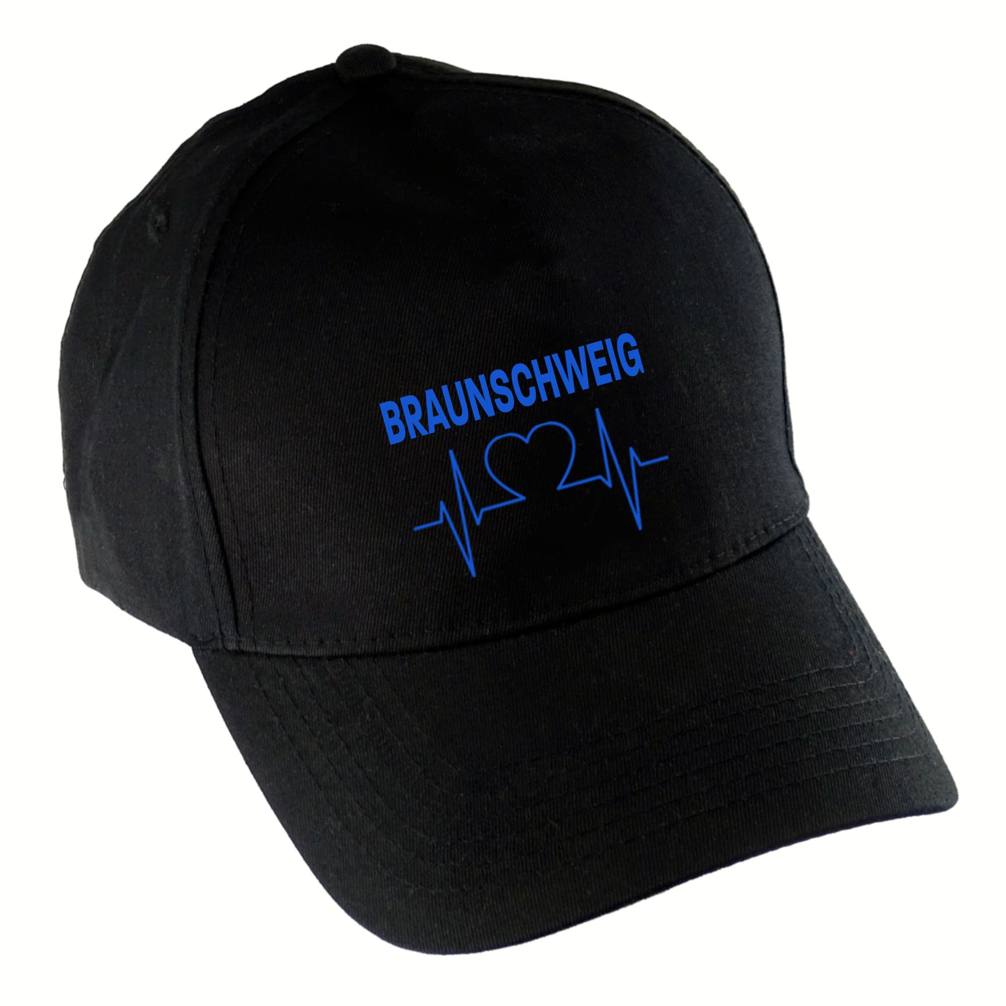 multifanshop Baseballcap - Braunschweig - Herzschlag - Druck blau - M&uuml;tze - Bild 1
