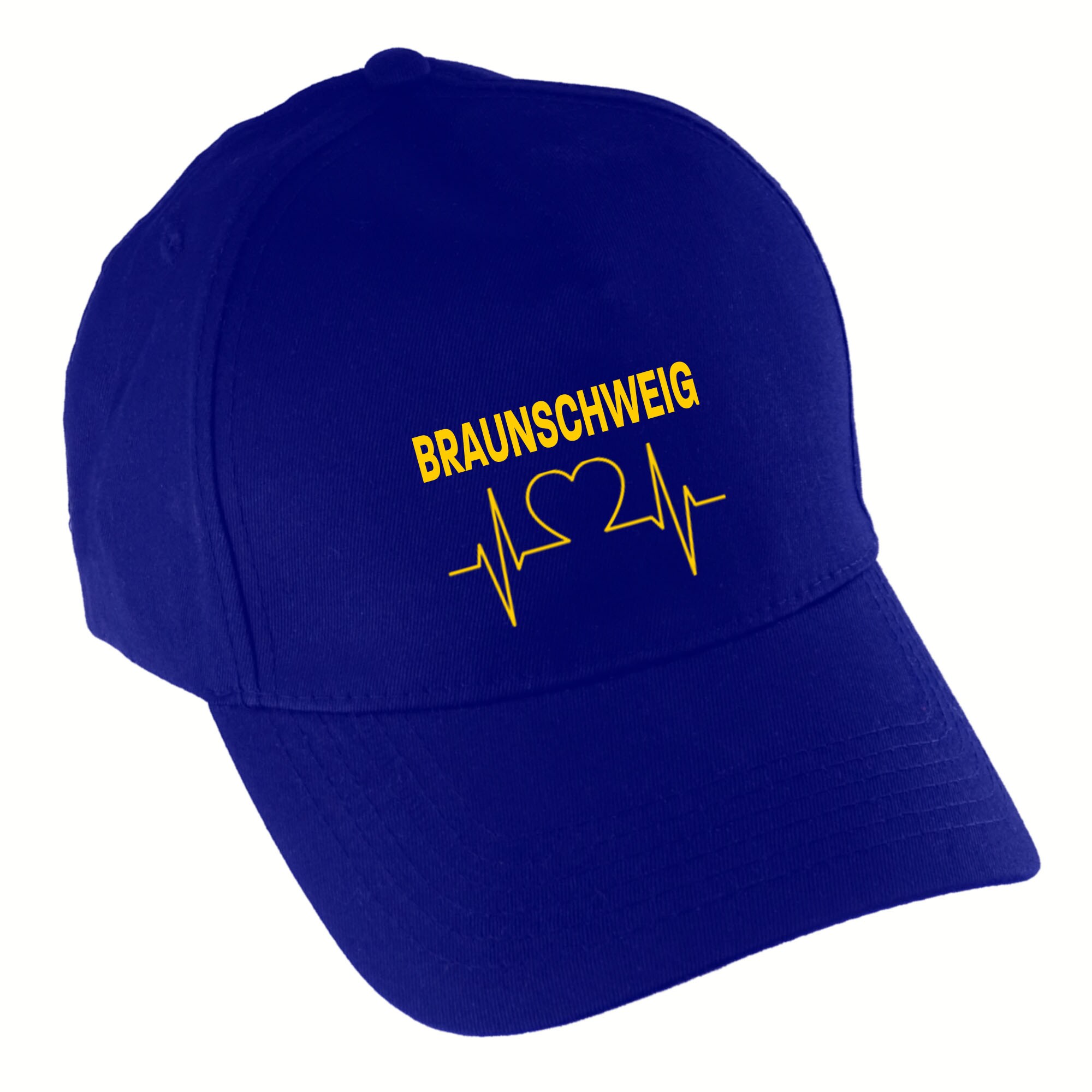 multifanshop Baseballcap - Braunschweig - Herzschlag - Druck gelb - M&uuml;tze - Bild 1