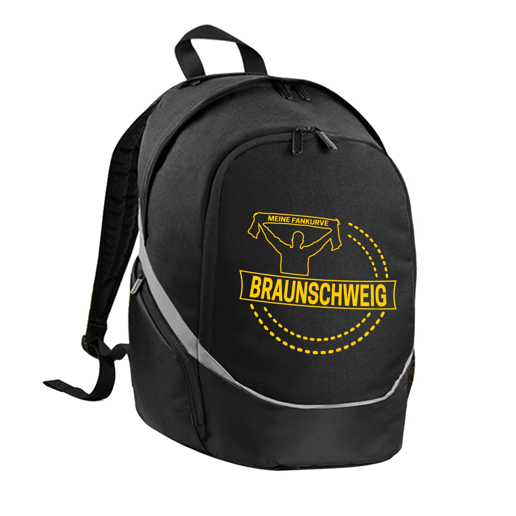 multifanshop Rucksack - Braunschweig - Meine Fankurve - Druck gelb - Tasche - Bild 1