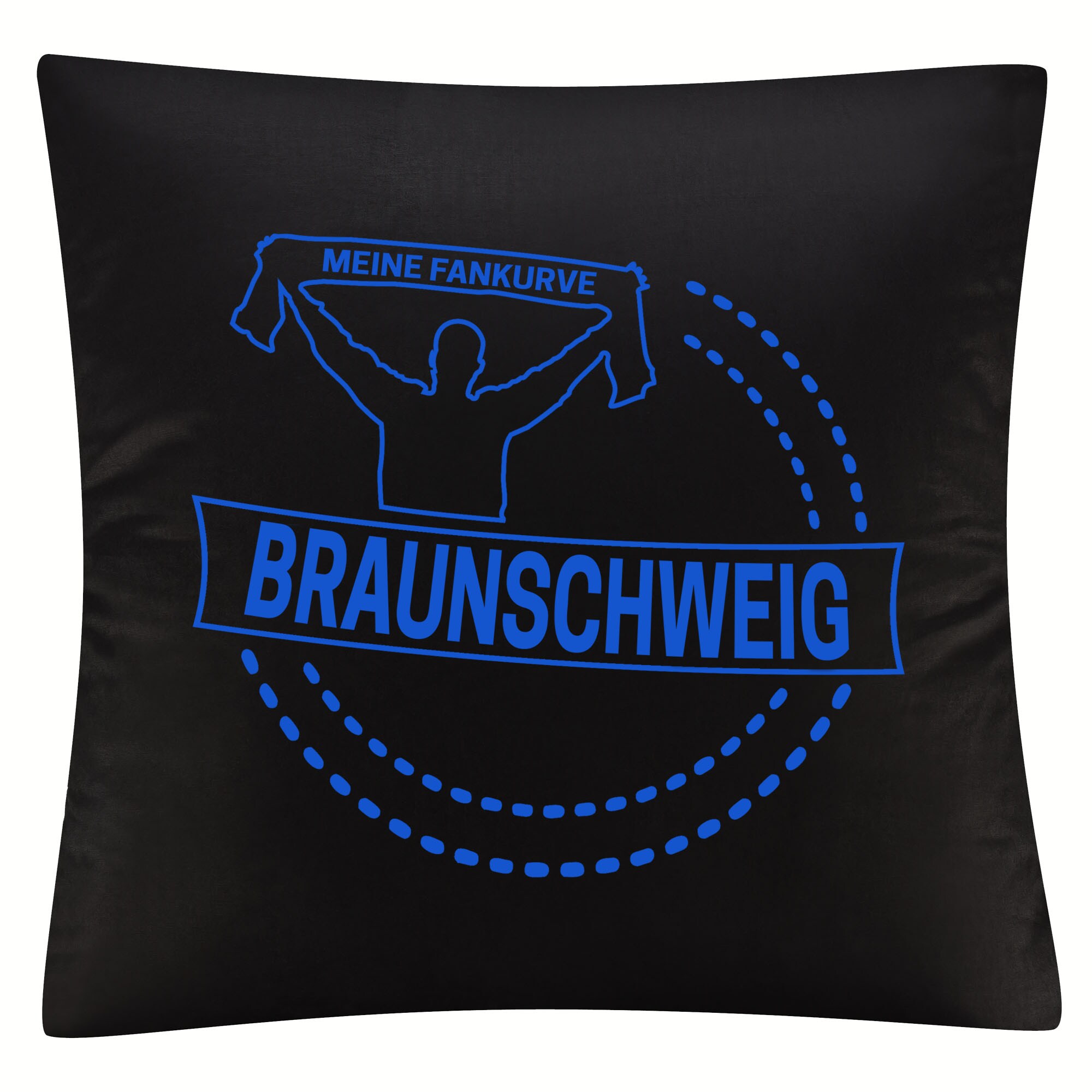 multifanshop Kissenbezug - Braunschweig - Meine Fankurve - Druck blau - Kissen - Bild 1