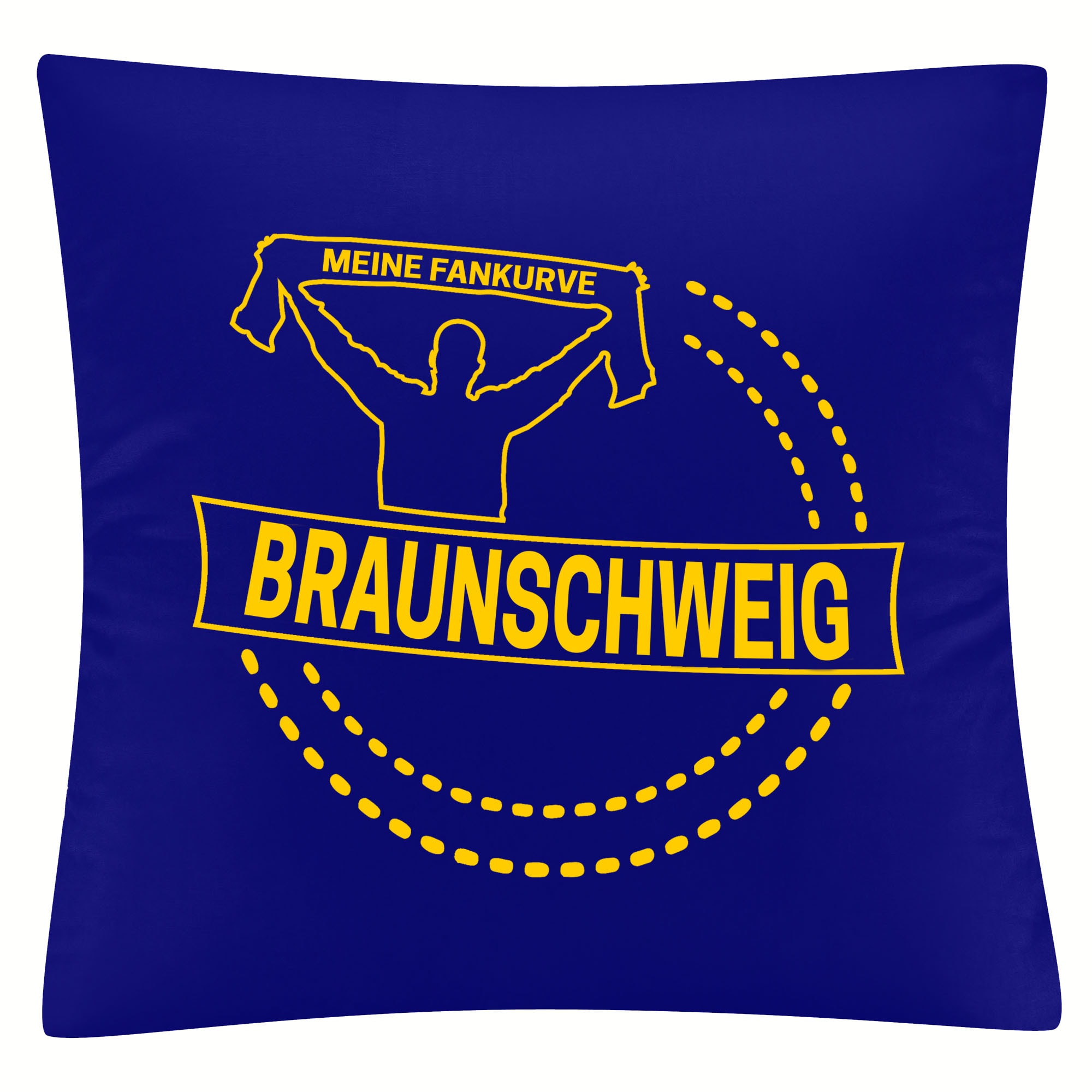 multifanshop Kissenbezug - Braunschweig - Meine Fankurve - Druck gelb - Kissen - Bild 1
