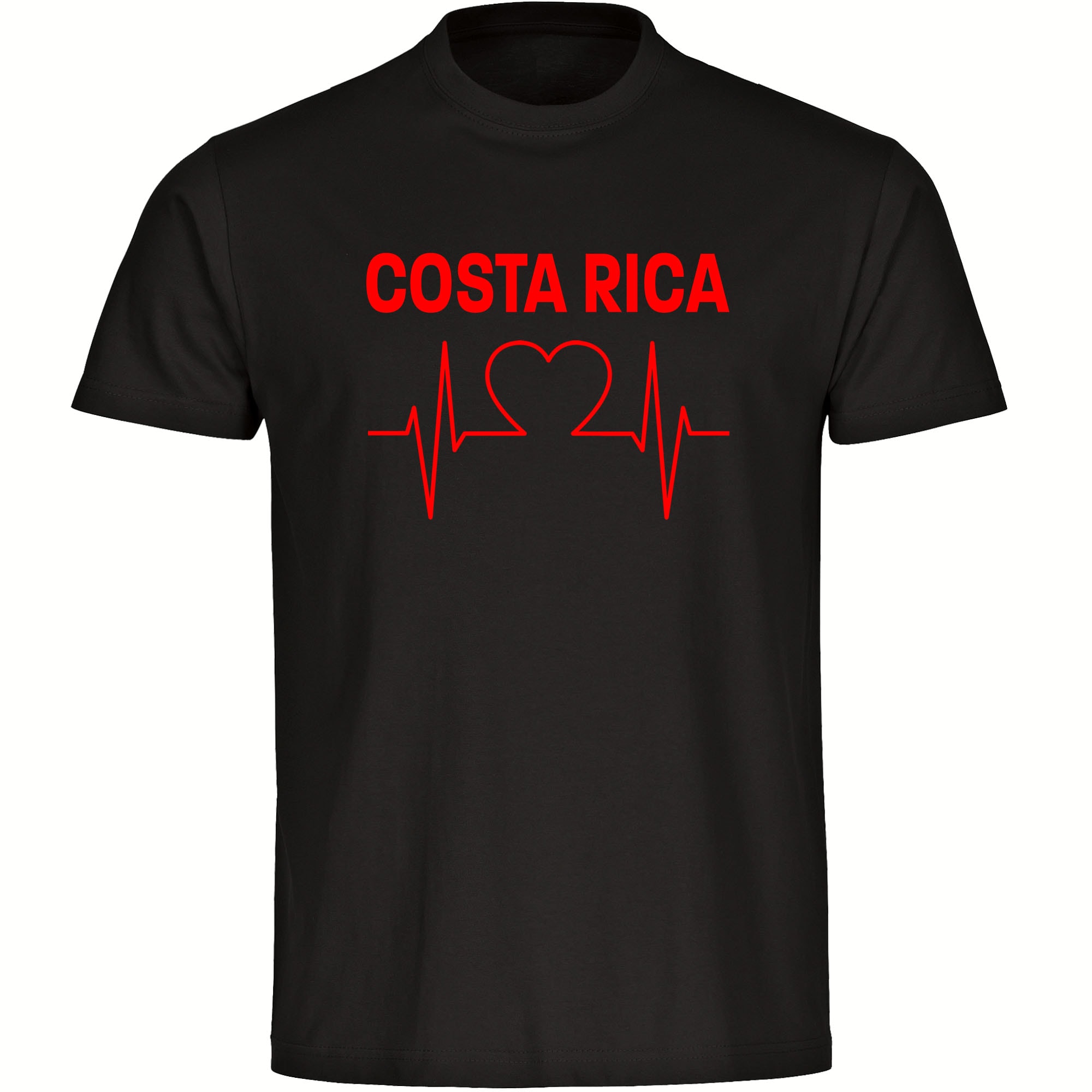 multifanshop Herren T-Shirt - Costa Rica - Herzschlag - Druck rot - M&auml;nner - Bild 1