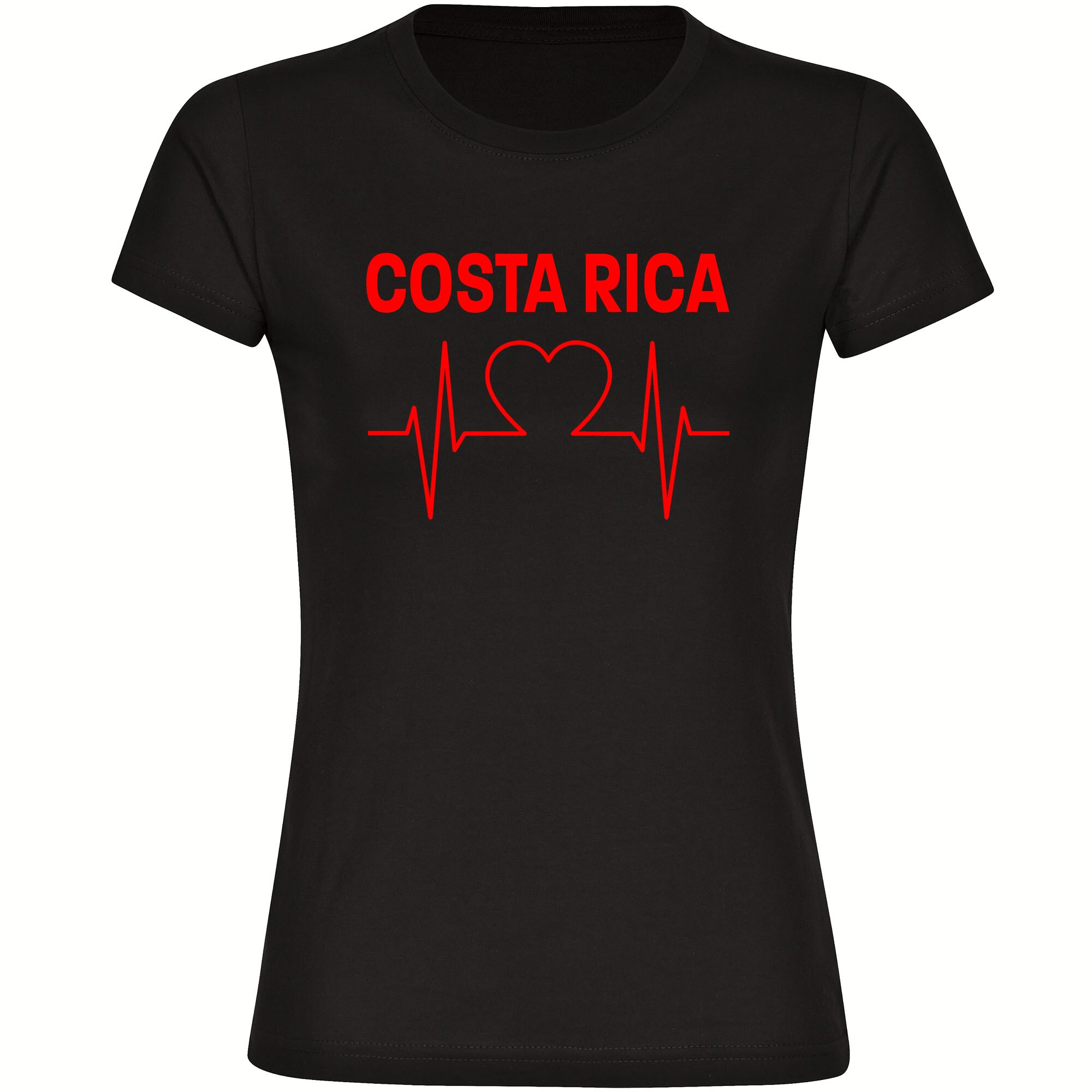 multifanshop Damen T-Shirt - Costa Rica - Herzschlag - Druck rot - Frauen - Bild 1