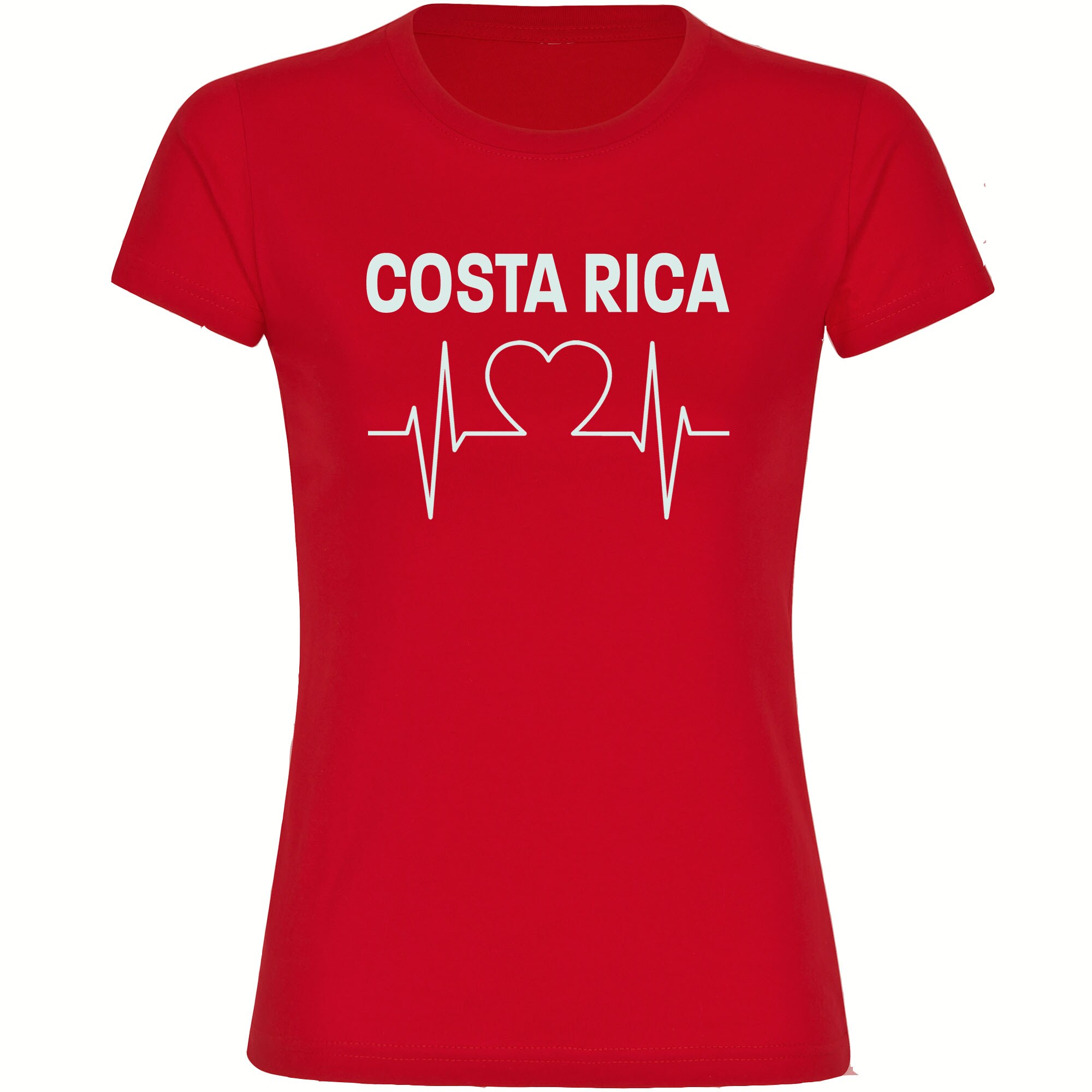 multifanshop Damen T-Shirt - Costa Rica - Herzschlag - Druck wei&szlig; - Frauen - Bild 1