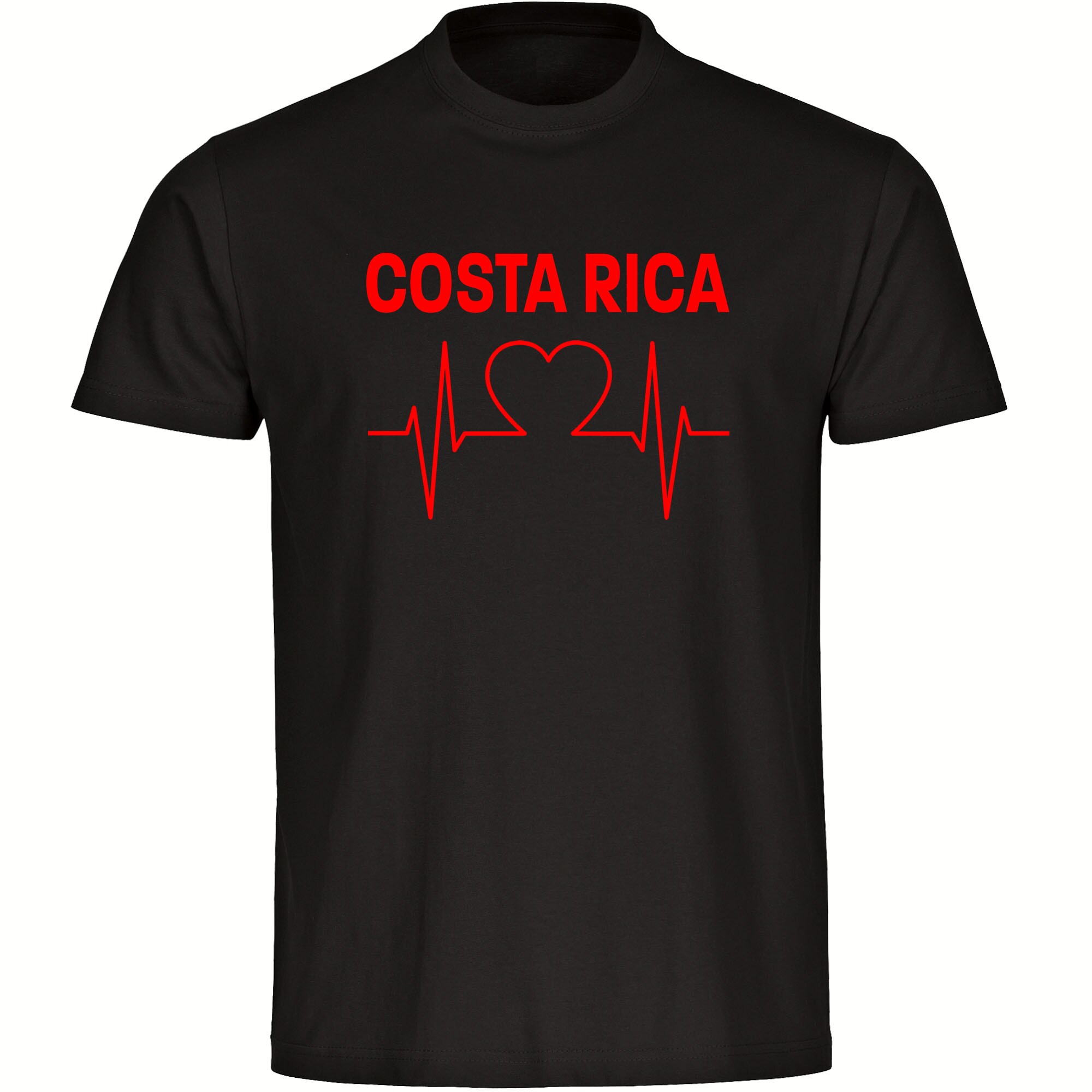 multifanshop Kinder T-Shirt - Costa Rica - Herzschlag - Druck rot - Kind - Bild 1