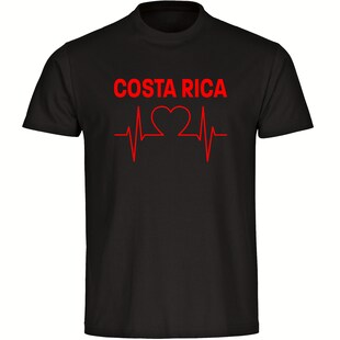 multifanshop Kinder T-Shirt - Costa Rica - Herzschlag - Druck rot - Kind - Bild 1