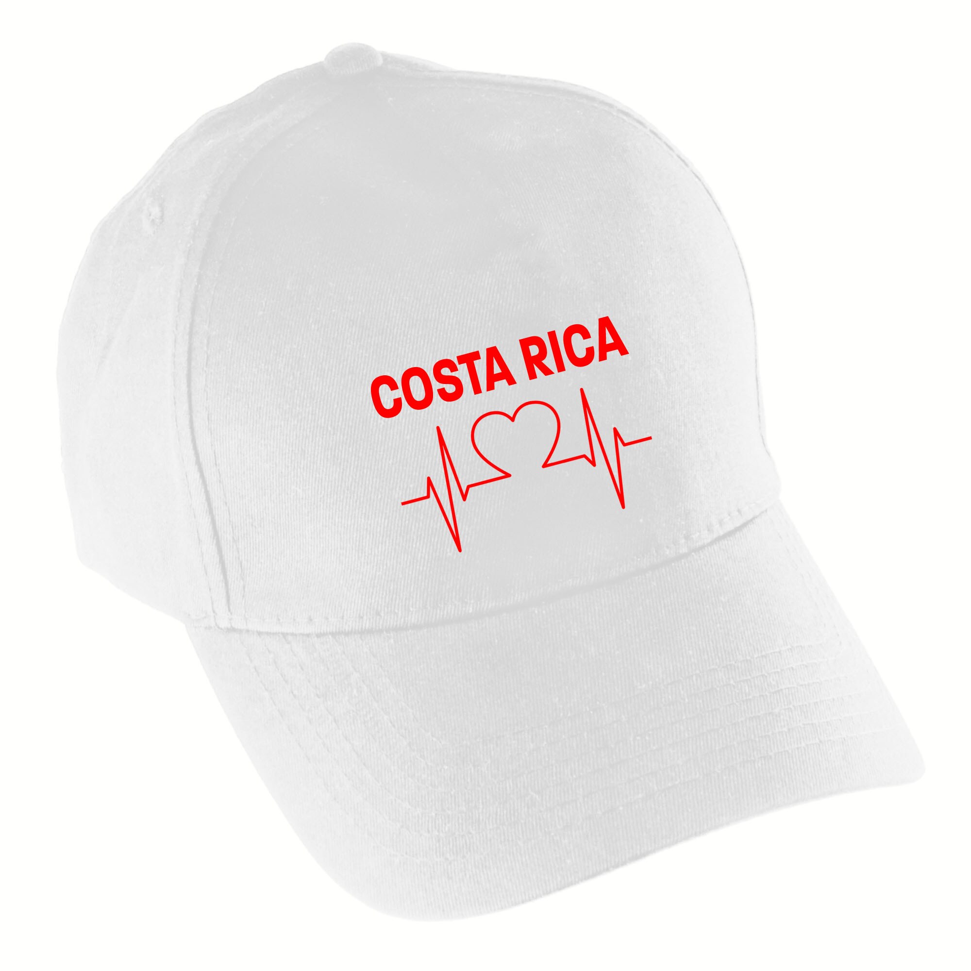 multifanshop Baseballcap - Costa Rica - Herzschlag - Druck rot - M&uuml;tze - Bild 1