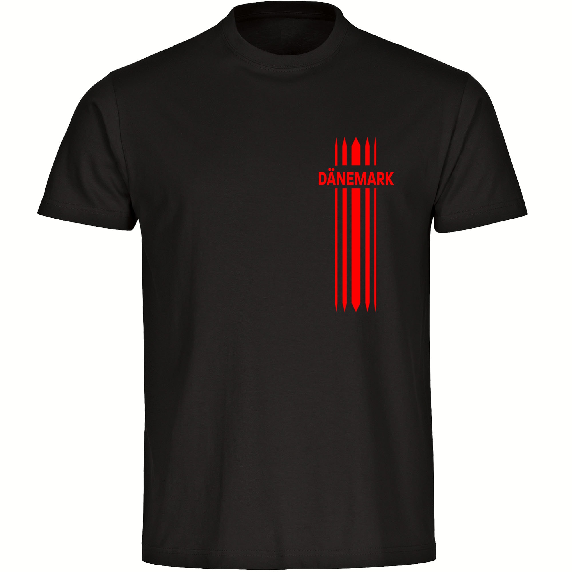 multifanshop Herren T-Shirt - D&auml;nemark - Streifen - Druck rot - M&auml;nner - Bild 1
