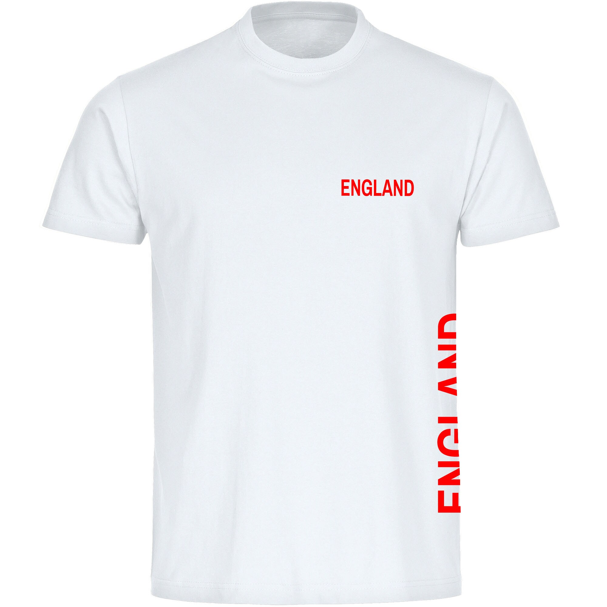 multifanshop Herren T-Shirt - England - Brust & Seite - Druck rot - M&auml;nner - Bild 1