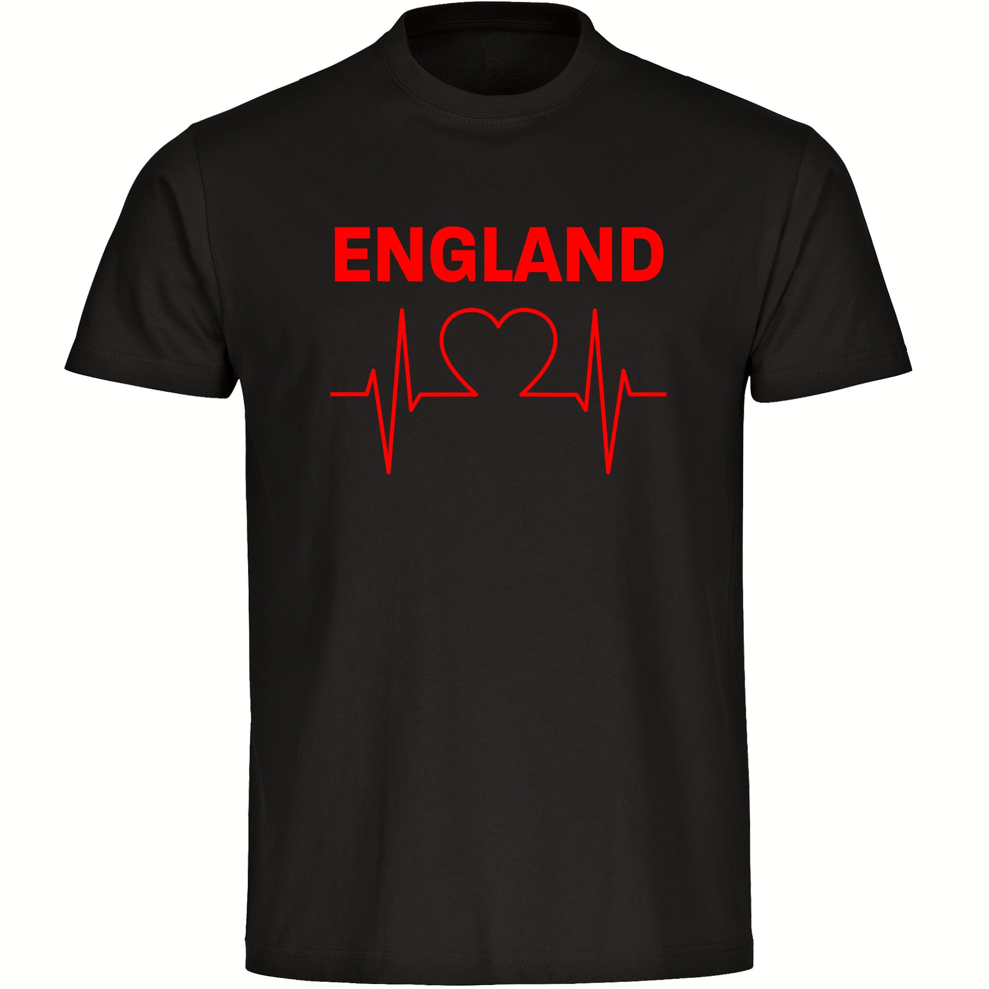multifanshop Herren T-Shirt - England - Herzschlag - Druck rot - M&auml;nner - Bild 1