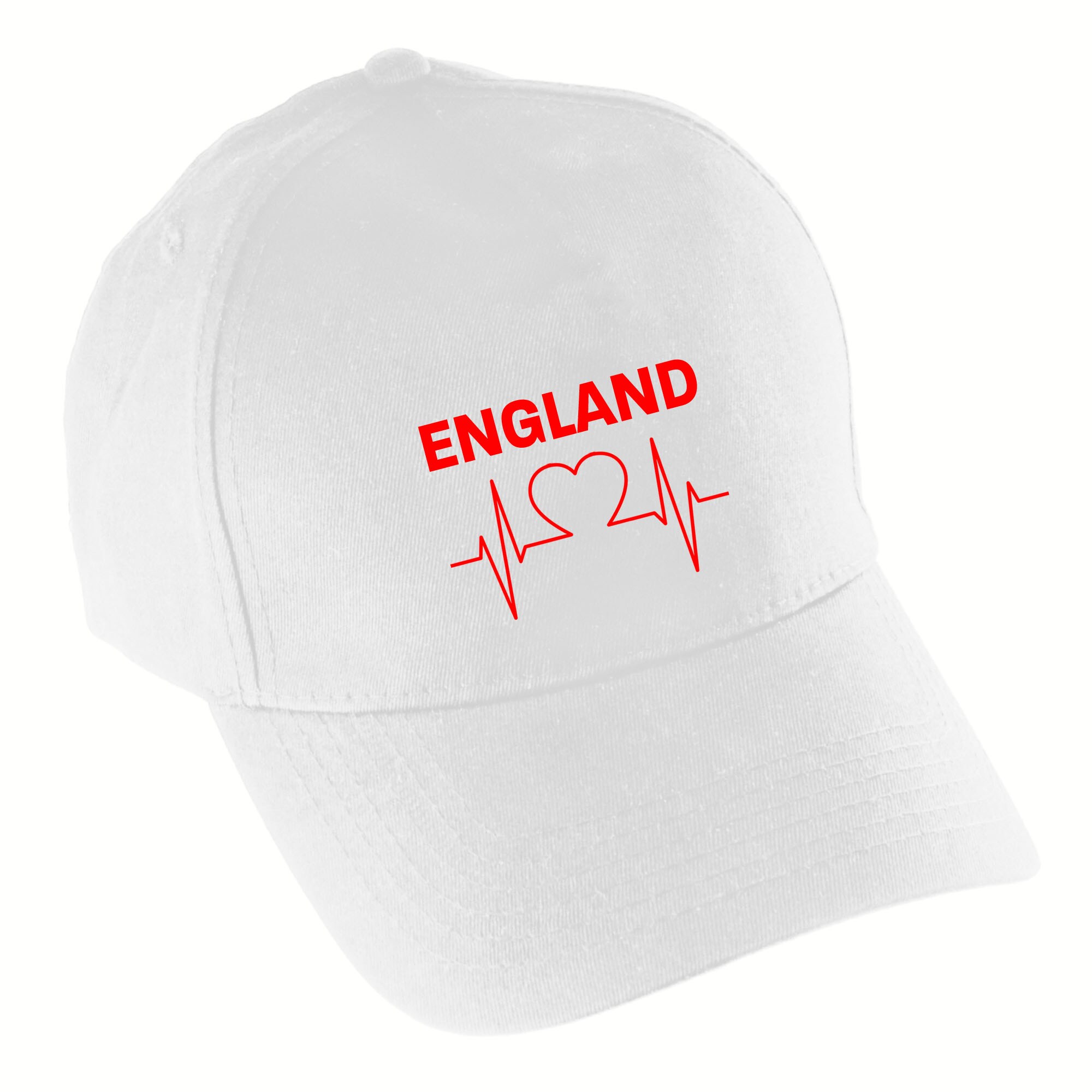 multifanshop Baseballcap - England - Herzschlag - Druck rot - M&uuml;tze - Bild 1