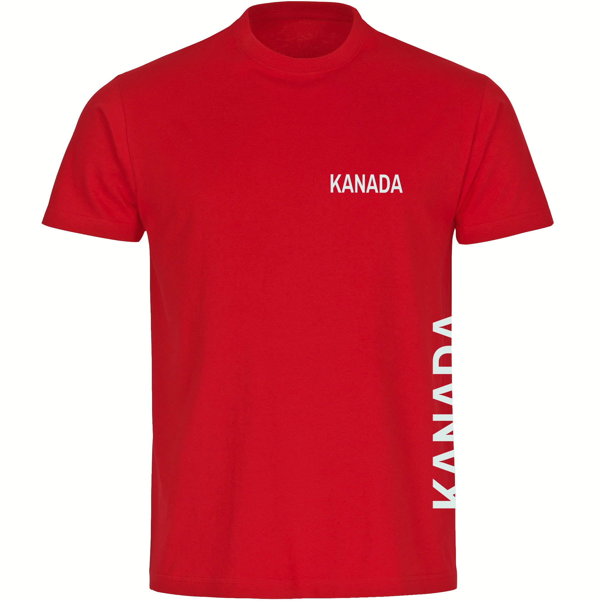 multifanshop Herren T-Shirt - Kanada - Brust & Seite - Druck wei&szlig; - M&auml;nner - Bild 1