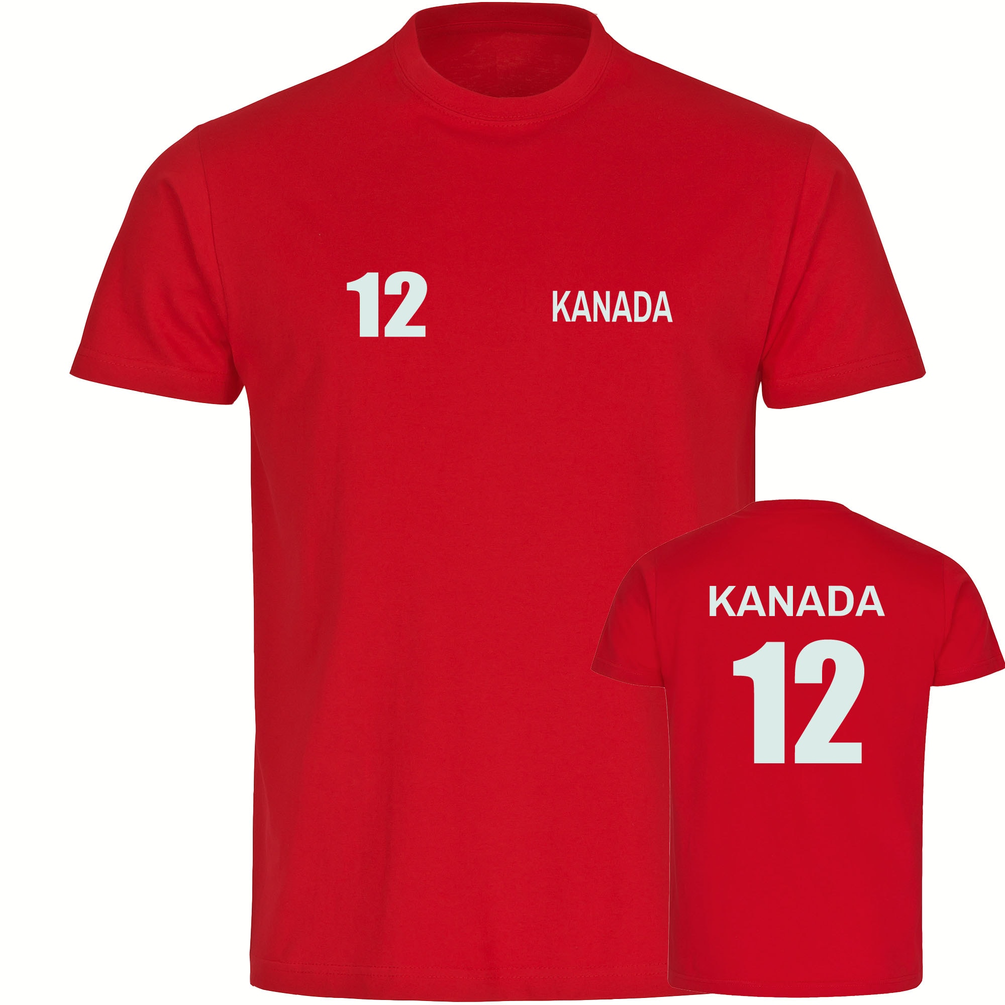 multifanshop Herren T-Shirt - Kanada - Trikot Nummer 12 - Druck wei&szlig; - M&auml;nner - Bild 1