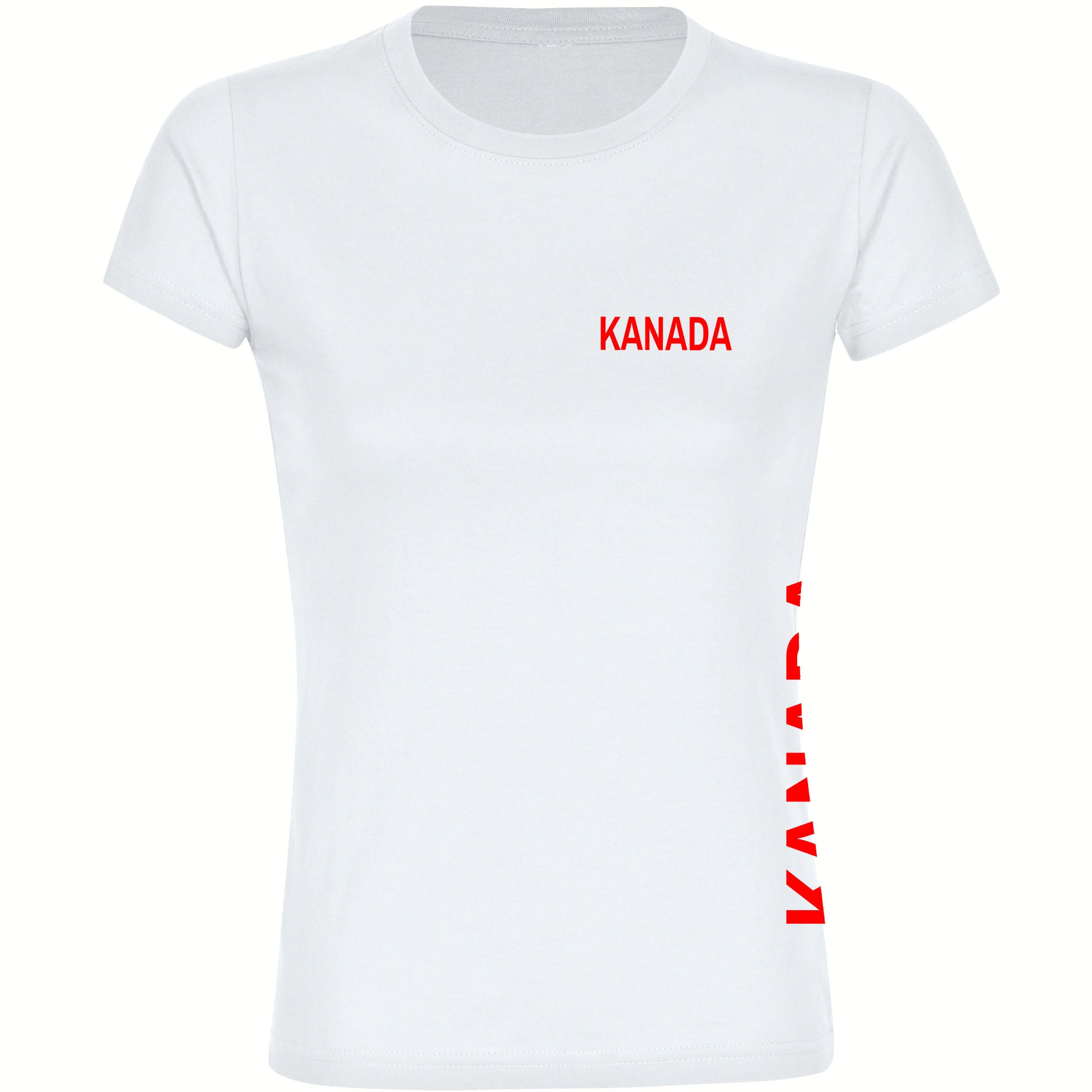 multifanshop Damen T-Shirt - Kanada - Brust & Seite - Druck rot - Frauen - Bild 1
