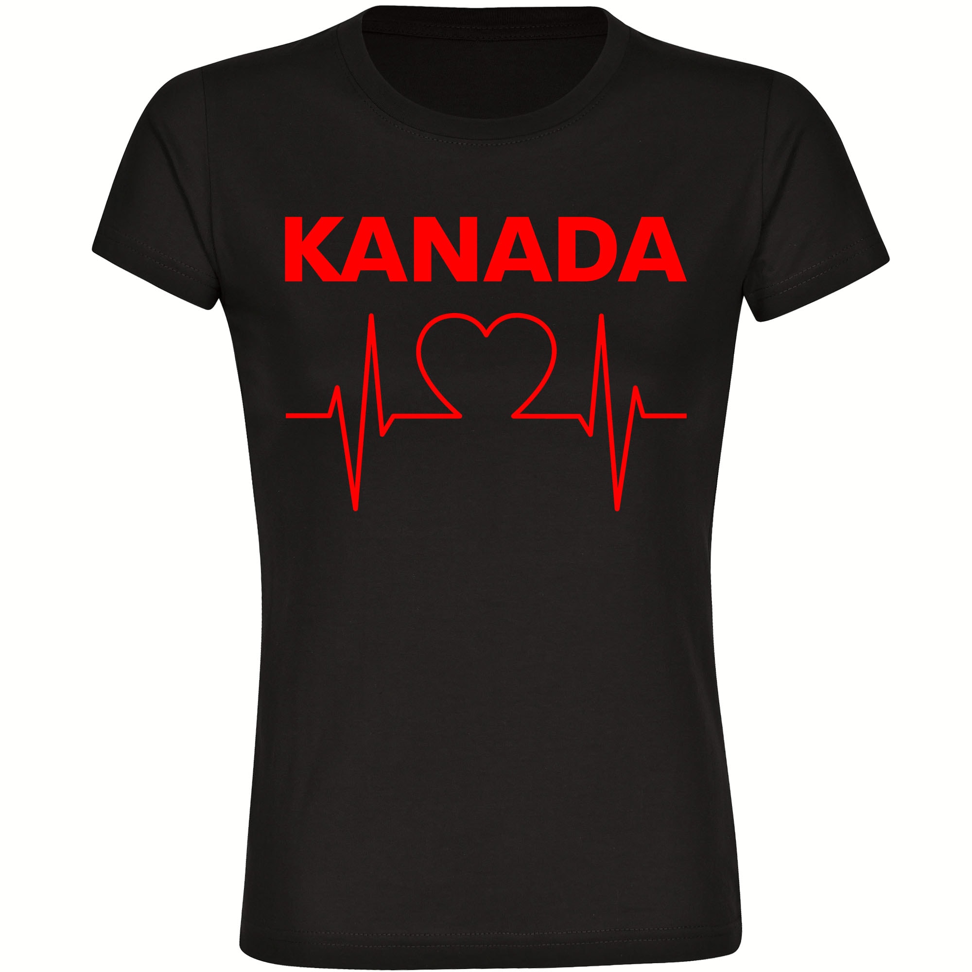 multifanshop Damen T-Shirt - Kanada - Herzschlag - Druck rot - Frauen - Bild 1