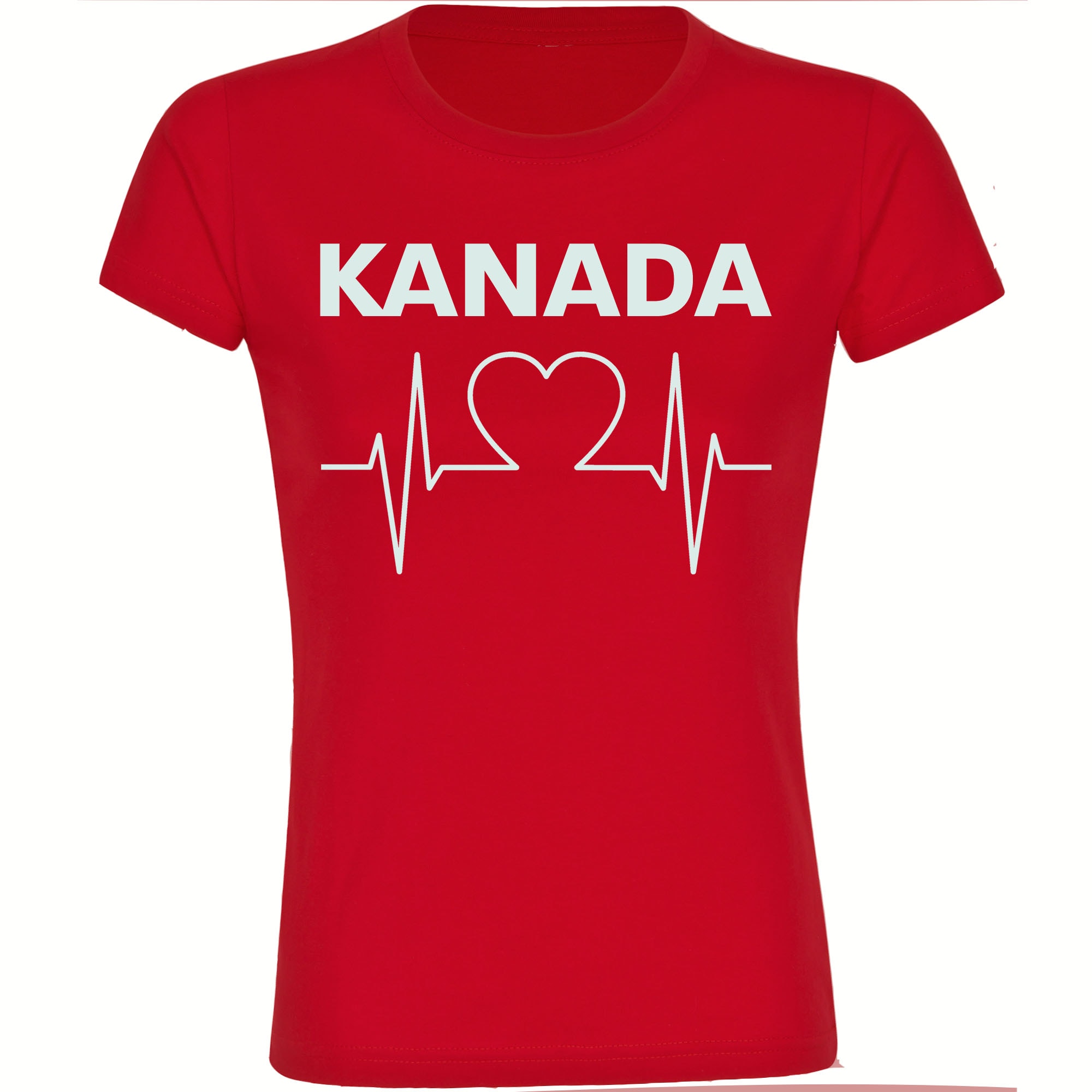 multifanshop Damen T-Shirt - Kanada - Herzschlag - Druck wei&szlig; - Frauen - Bild 1