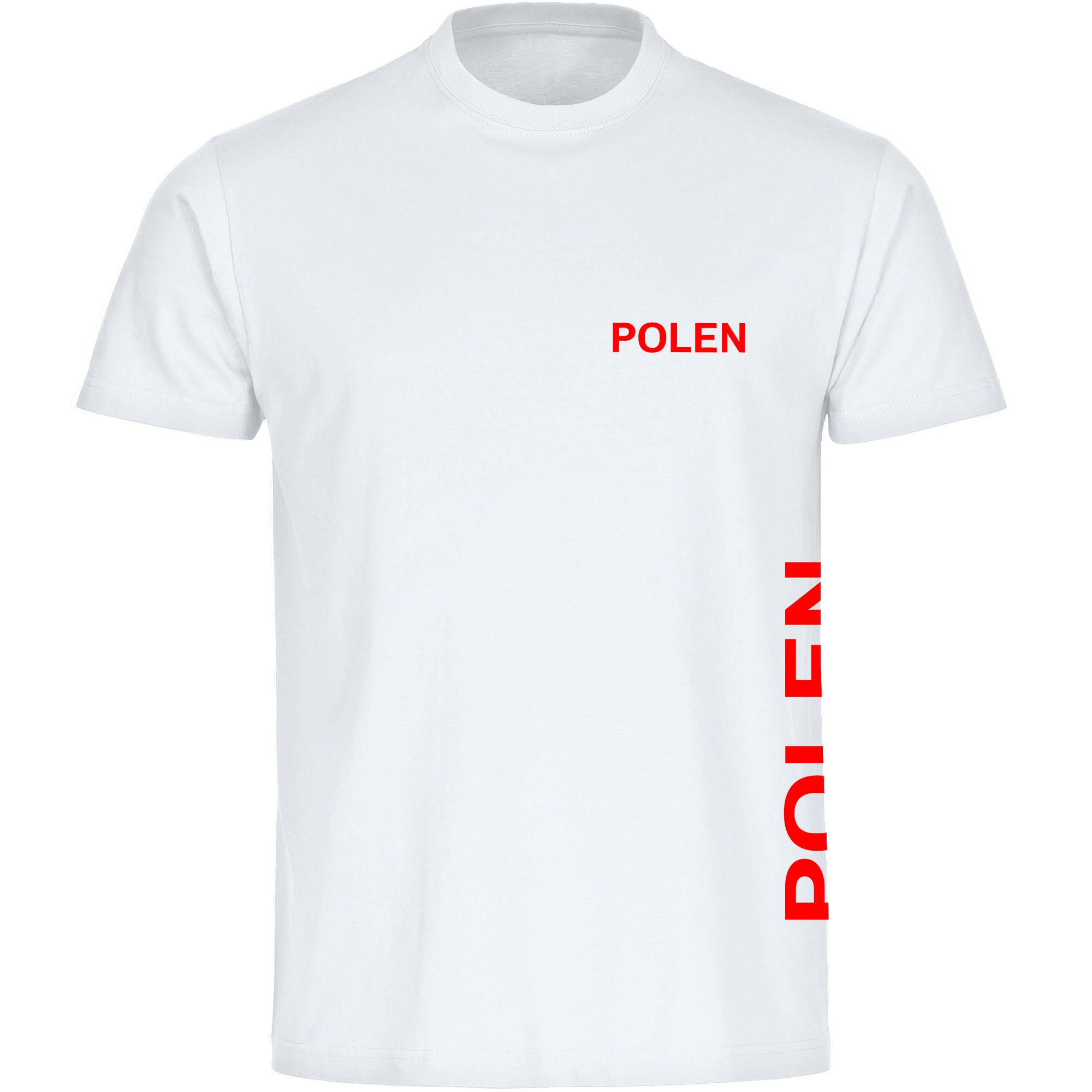 multifanshop Herren T-Shirt - Polen - Brust & Seite - Druck rot - M&auml;nner - Bild 1