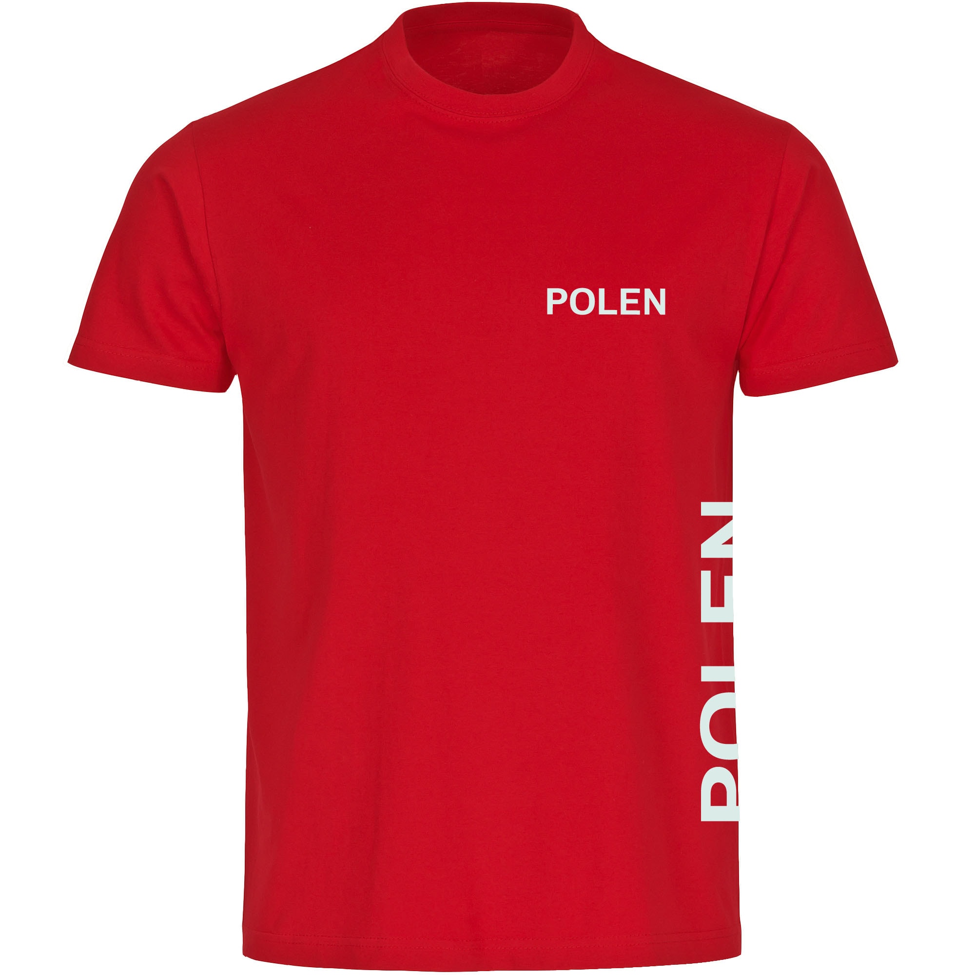 multifanshop Herren T-Shirt - Polen - Brust & Seite - Druck wei&szlig; - M&auml;nner - Bild 1