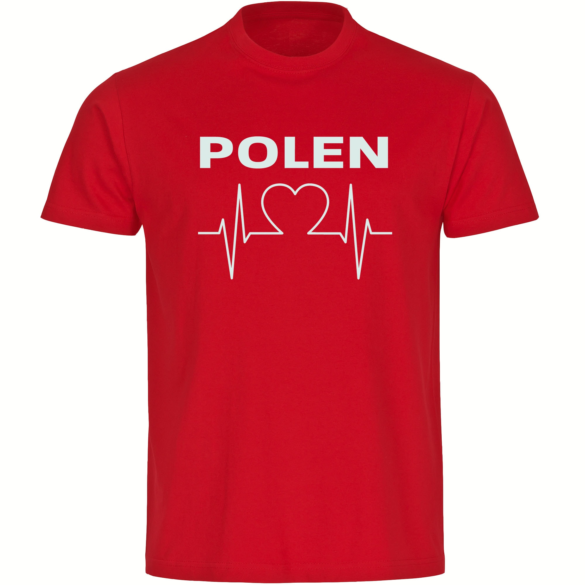 multifanshop Herren T-Shirt - Polen - Herzschlag - Druck wei&szlig; - M&auml;nner - Bild 1