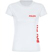 multifanshop Damen T-Shirt - Polen - Brust & Seite - Druck rot - Frauen