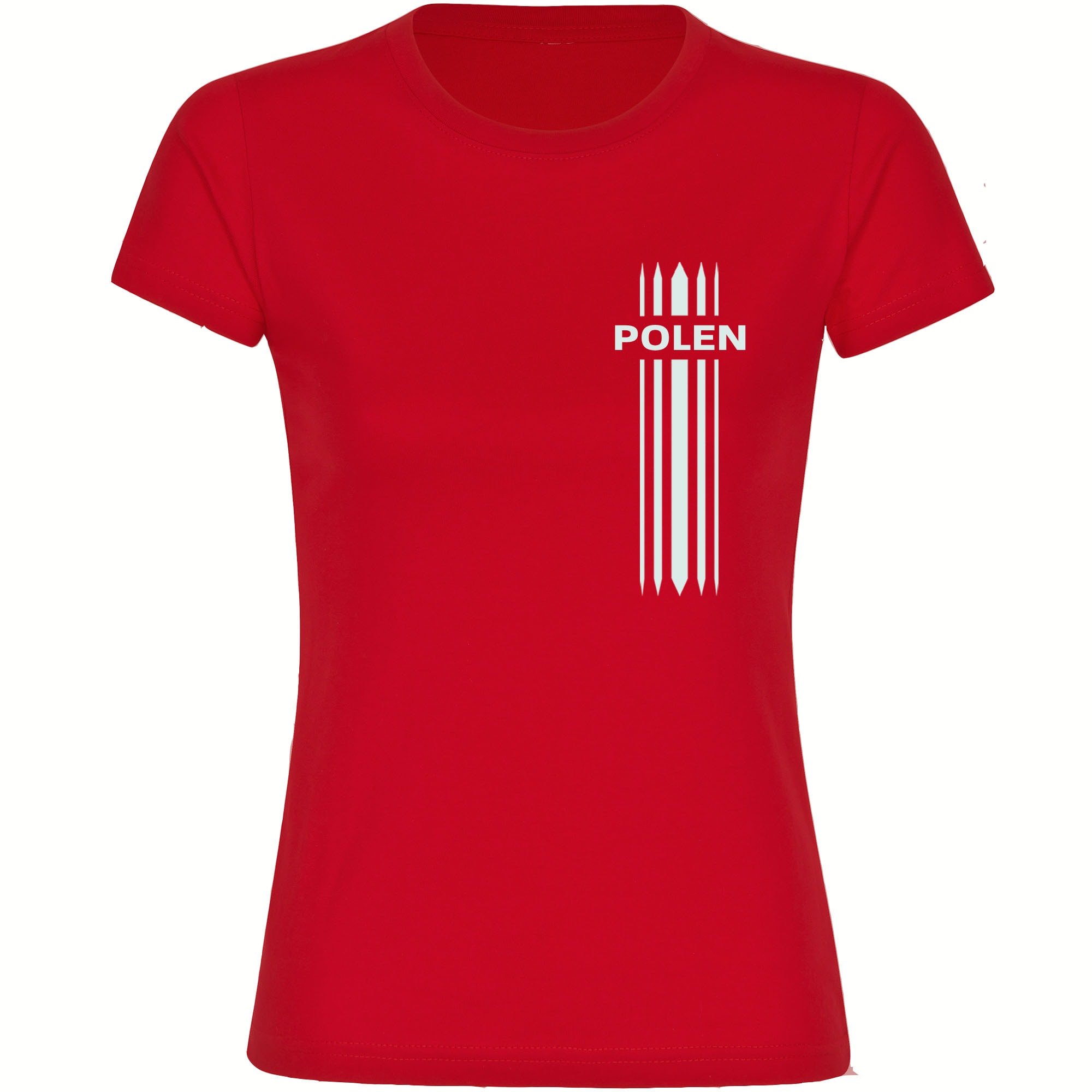 multifanshop Damen T-Shirt - Polen - Streifen - Druck wei&szlig; - Frauen - Bild 1