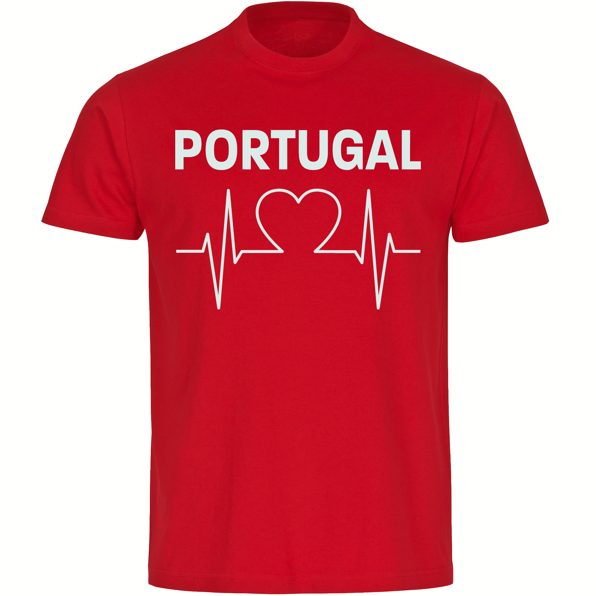 multifanshop Herren T-Shirt - Portugal - Herzschlag - Druck wei&szlig; - M&auml;nner - Bild 1