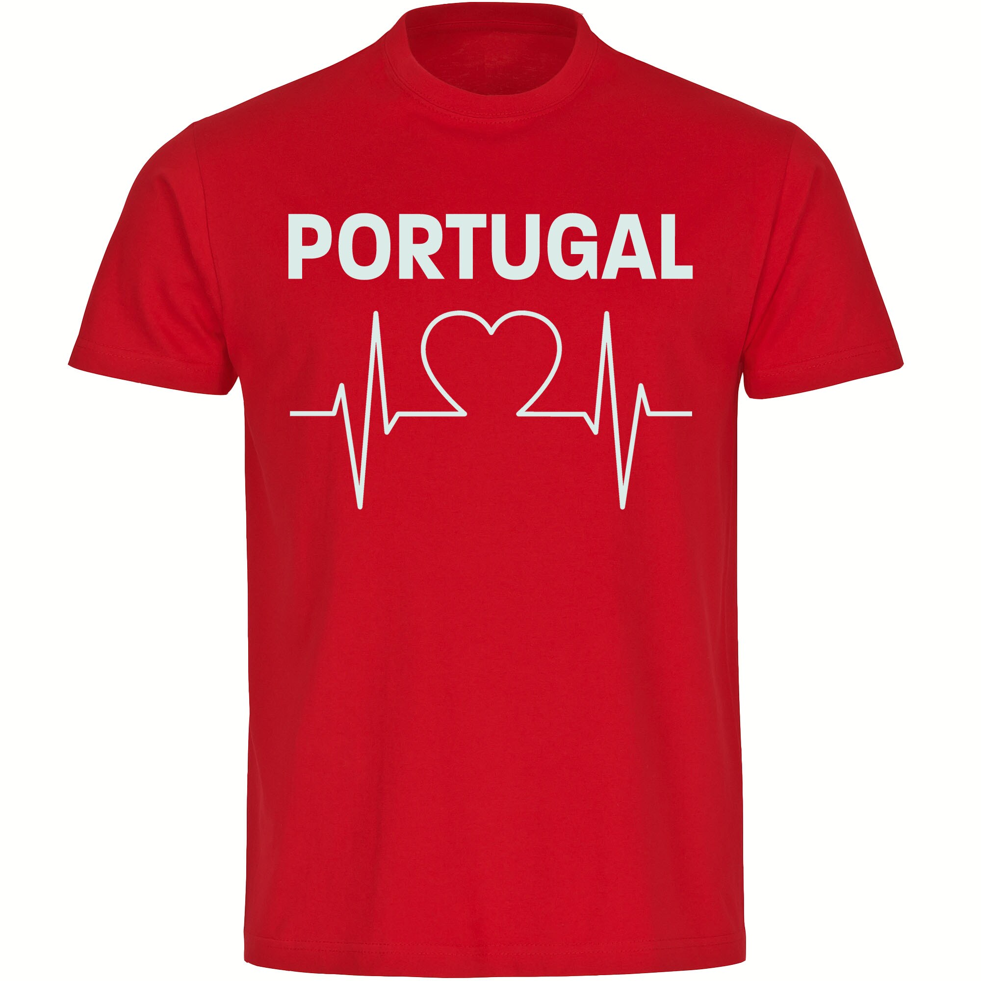 multifanshop Herren T-Shirt - Portugal - Herzschlag - Druck wei&szlig; - M&auml;nner - Bild 1
