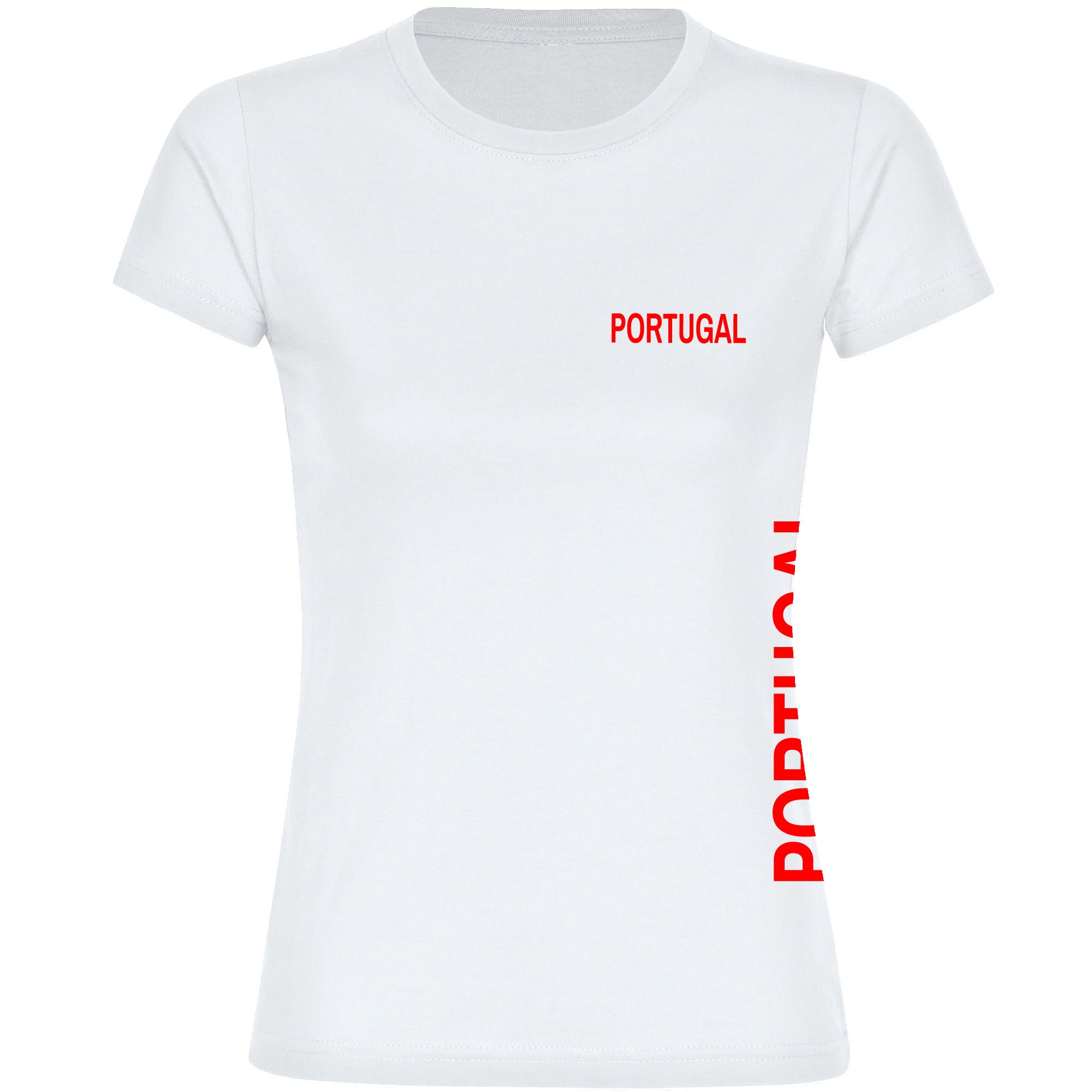 multifanshop Damen T-Shirt - Portugal - Brust & Seite - Druck rot - Frauen - Bild 1