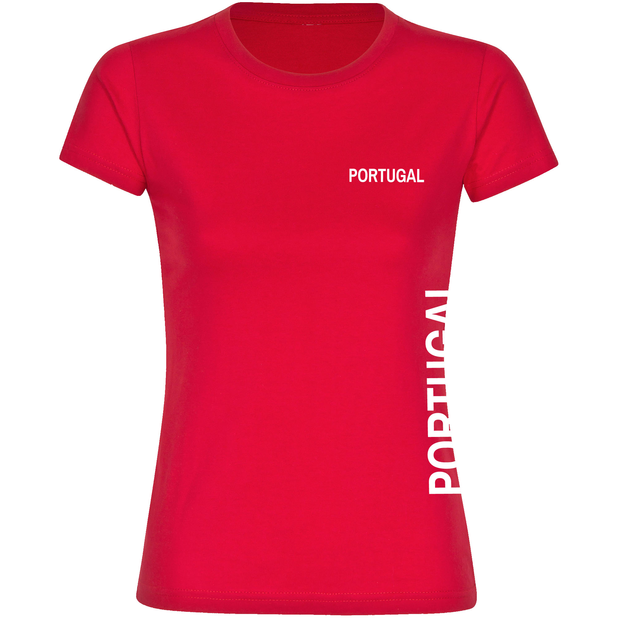 multifanshop Damen T-Shirt - Portugal - Brust & Seite - Druck wei&szlig; - Frauen - Bild 1
