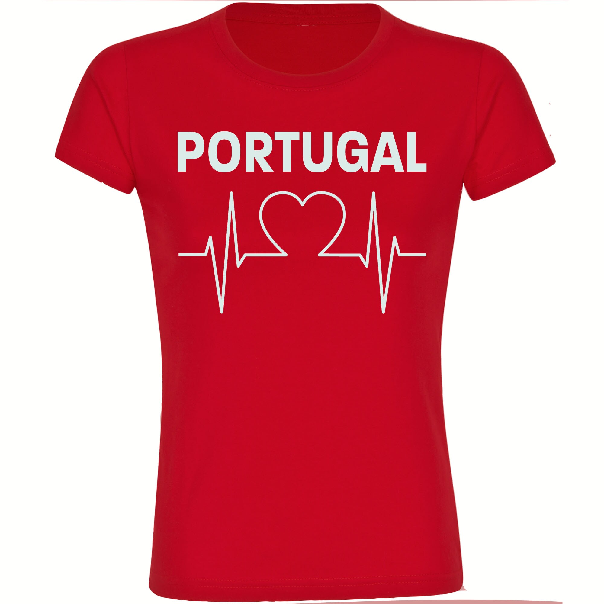 multifanshop Damen T-Shirt - Portugal - Herzschlag - Druck wei&szlig; - Frauen - Bild 1