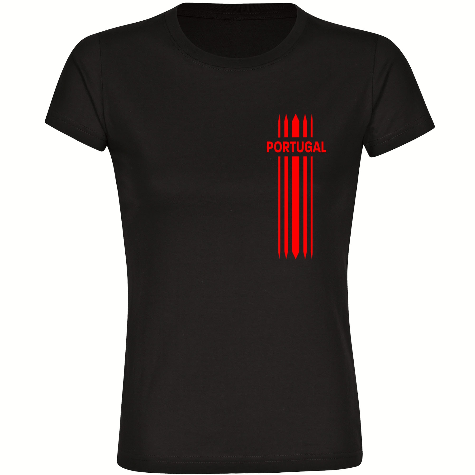 multifanshop Damen T-Shirt - Portugal - Streifen - Druck rot - Frauen - Bild 1