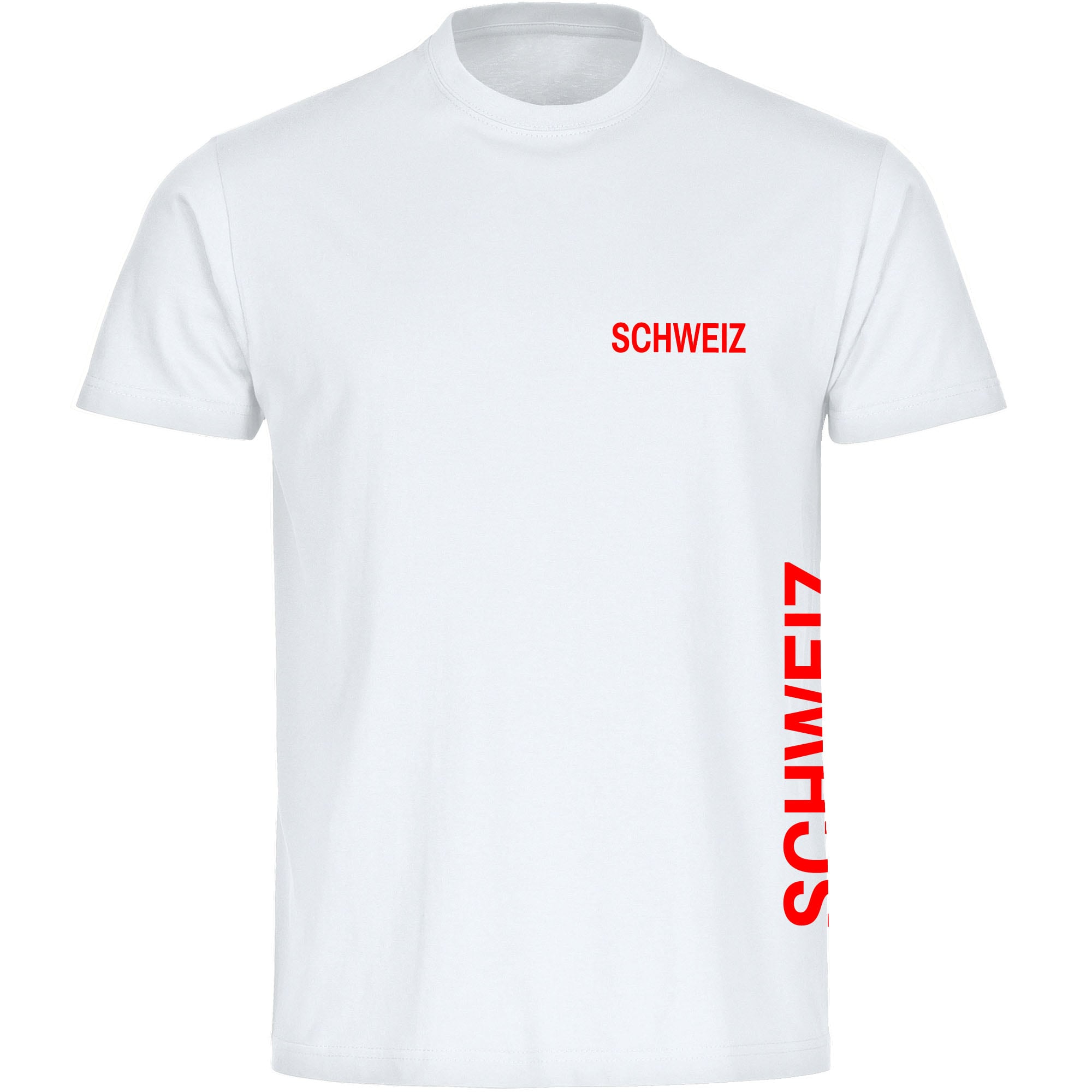 multifanshop Herren T-Shirt - Schweiz - Brust & Seite - Druck rot - M&auml;nner - Bild 1