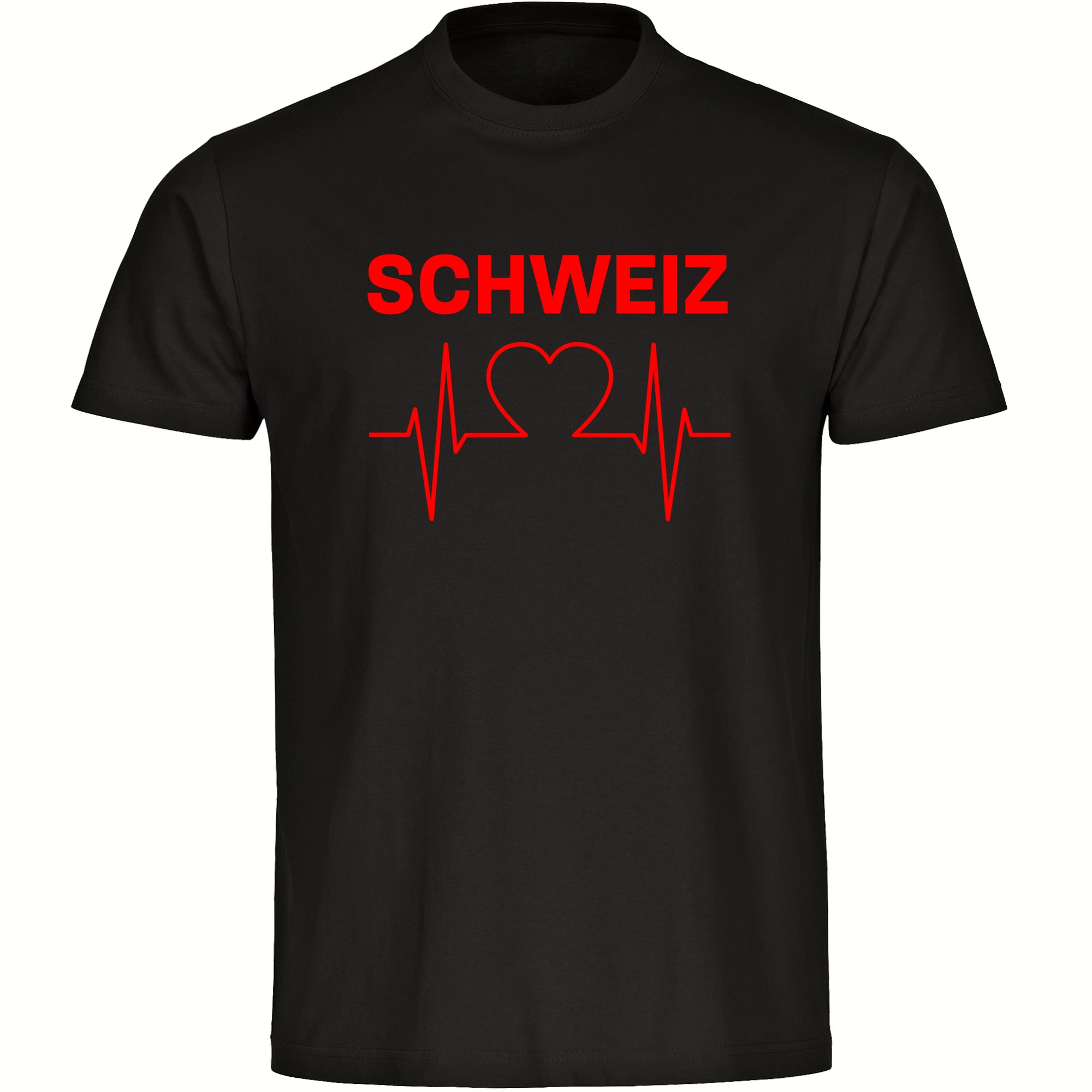 multifanshop Herren T-Shirt - Schweiz - Herzschlag - Druck rot - M&auml;nner - Bild 1