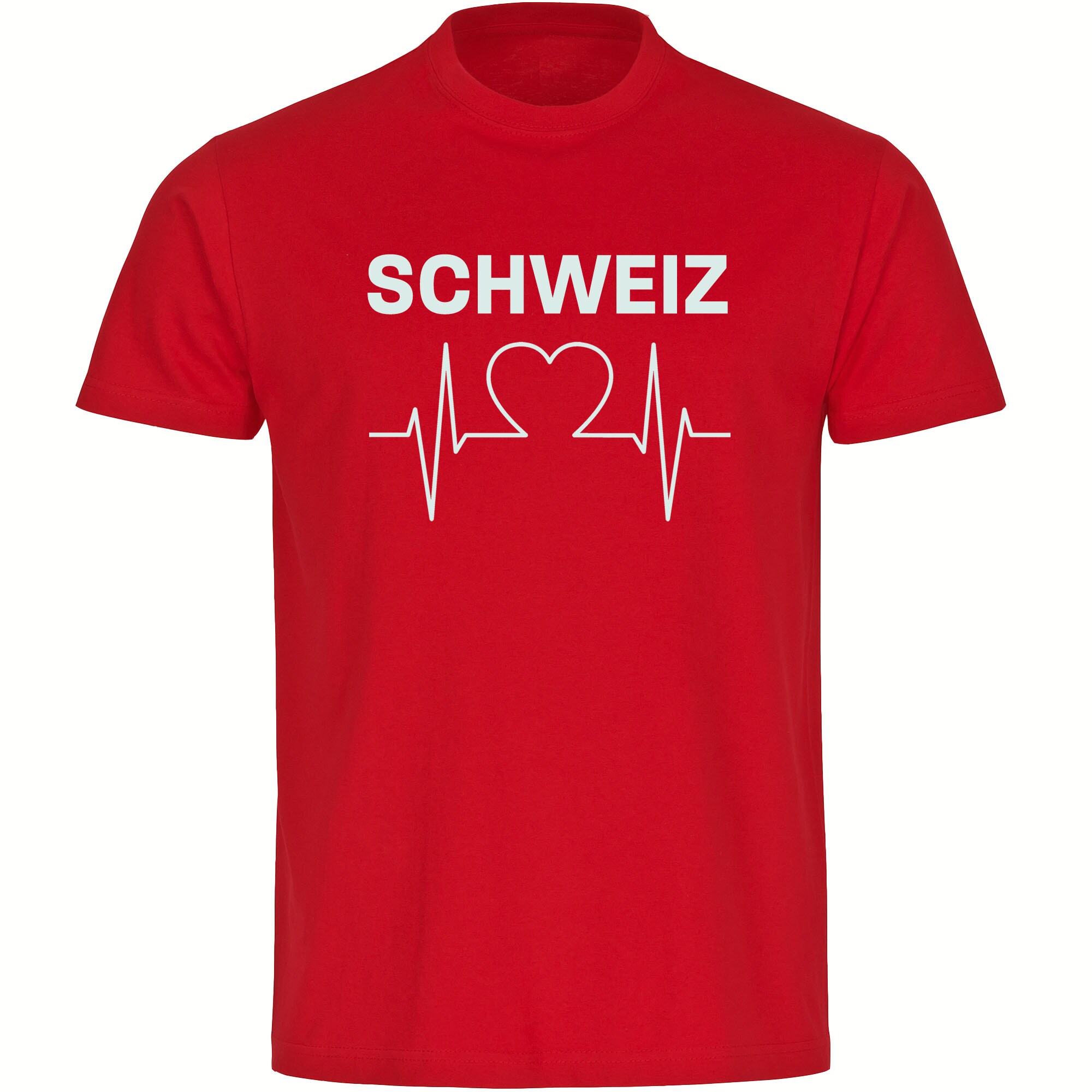 multifanshop Herren T-Shirt - Schweiz - Herzschlag - Druck wei&szlig; - M&auml;nner - Bild 1