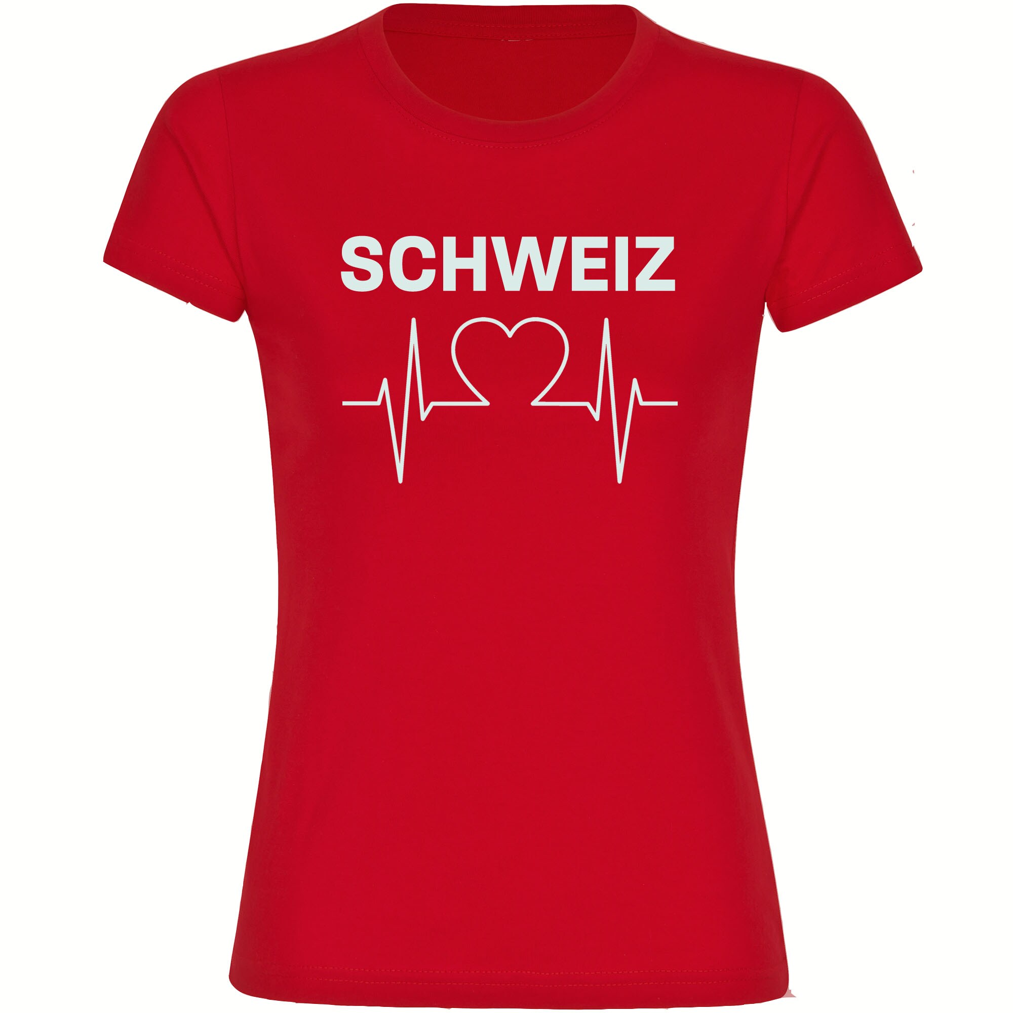 multifanshop Damen T-Shirt - Schweiz - Herzschlag - Druck wei&szlig; - Frauen - Bild 1