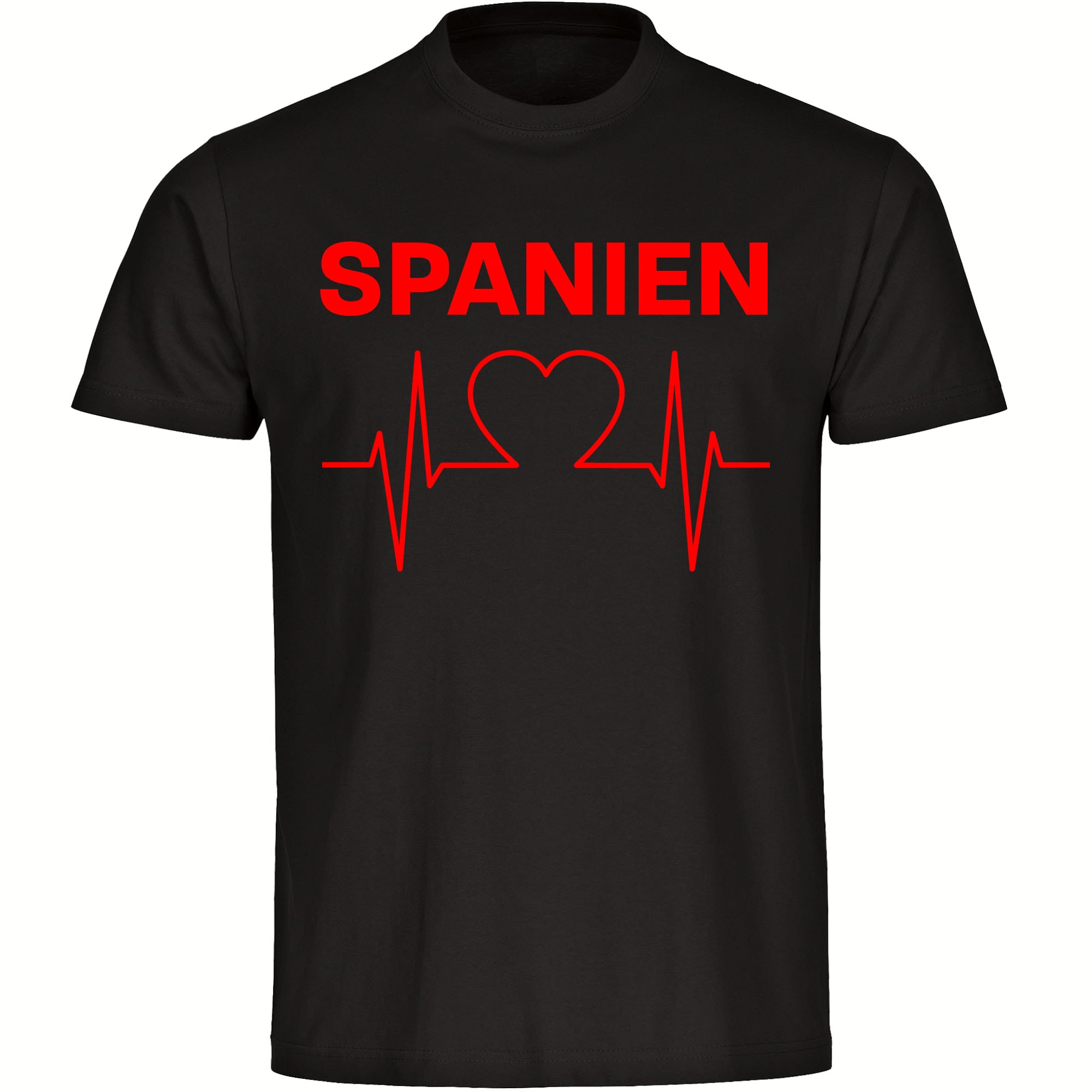 multifanshop Herren T-Shirt - Spanien - Herzschlag - Druck rot - M&auml;nner - Bild 1