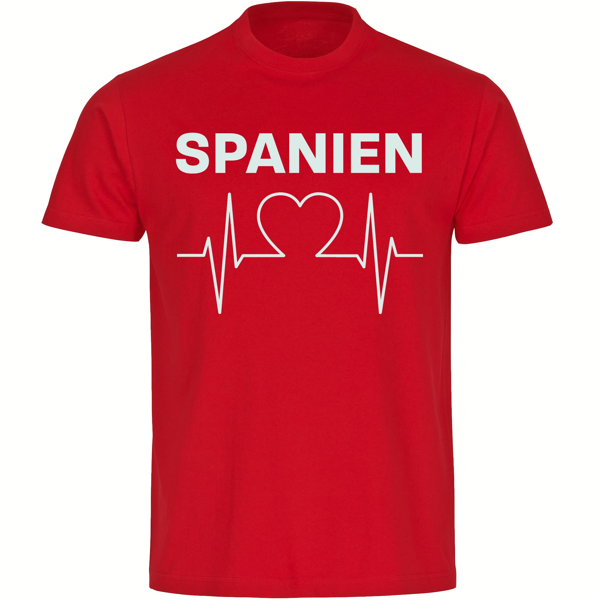 multifanshop Herren T-Shirt - Spanien - Herzschlag - Druck wei&szlig; - M&auml;nner - Bild 1