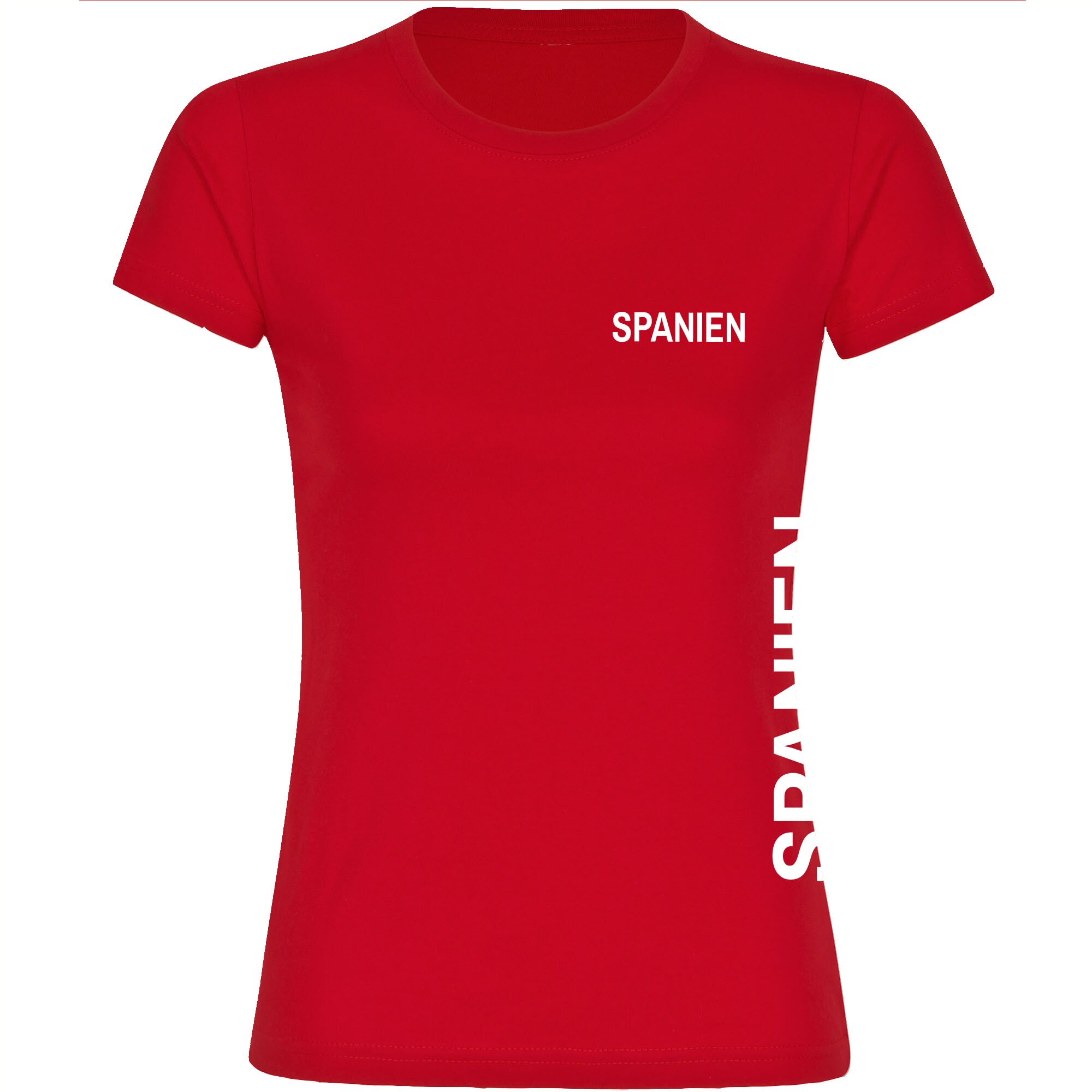 multifanshop Damen T-Shirt - Spanien - Brust & Seite - Druck wei&szlig; - Frauen - Bild 1