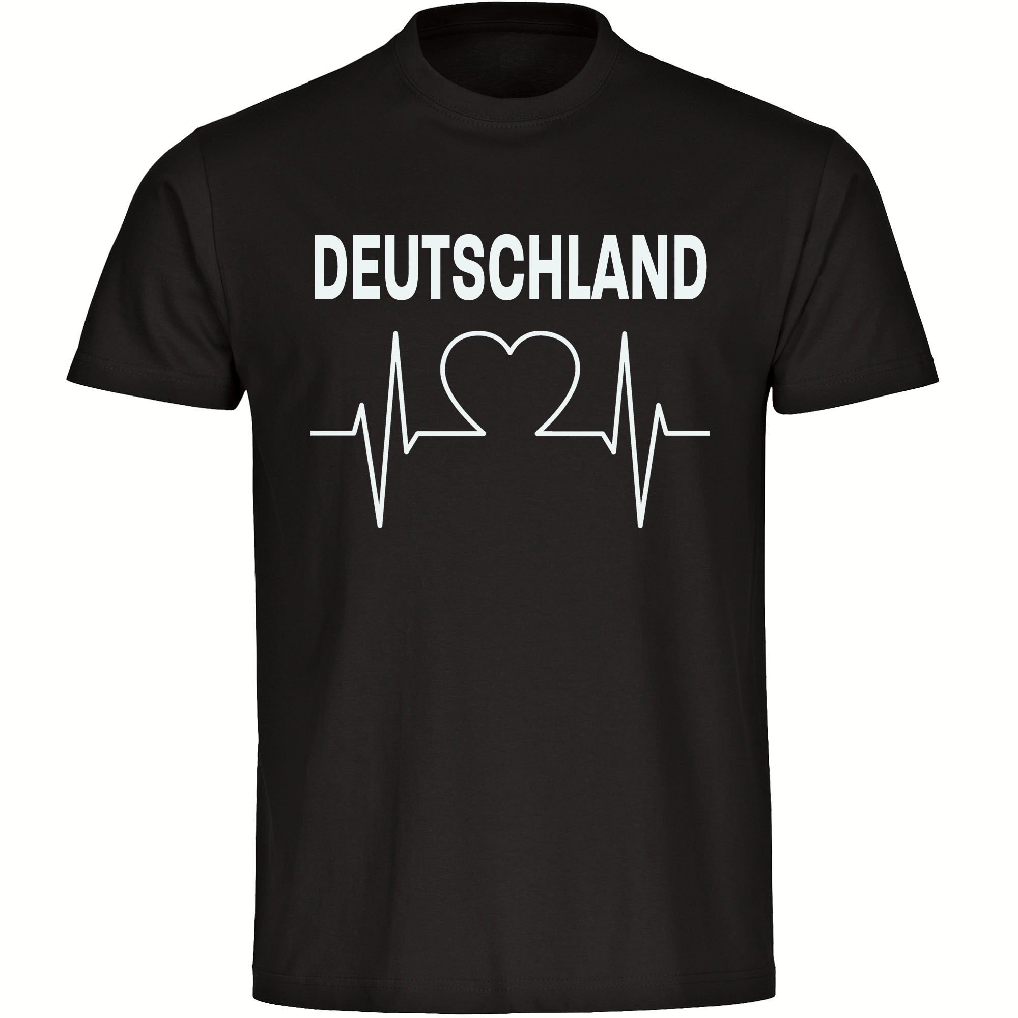 multifanshop Herren T-Shirt - Deutschland - Herzschlag - Druck wei&szlig; - M&auml;nner - Bild 1